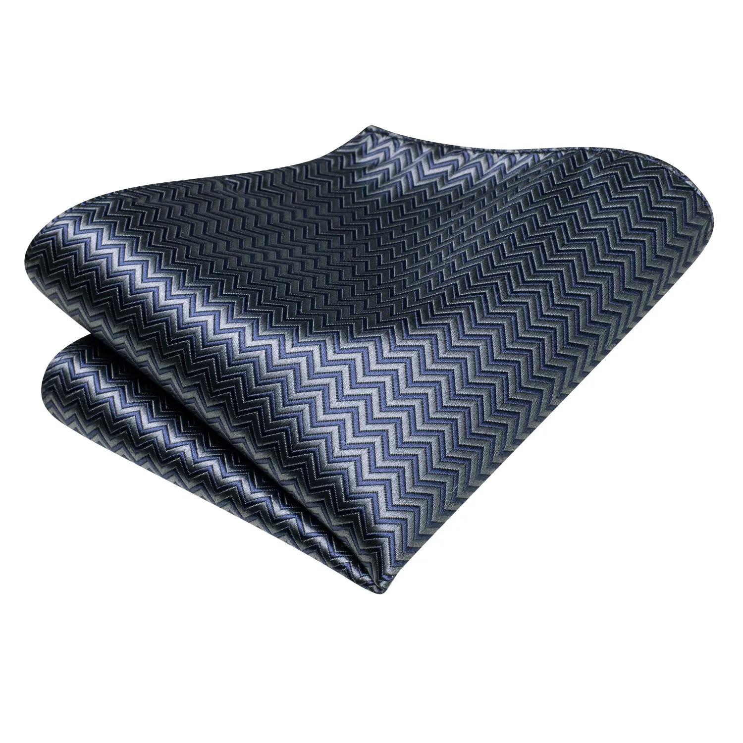 Ties2you Silk Striped Necktie for Men Grey Navy Blue Suit Tie Handkercheif Cufflinks Set sold by Ties2You product image thumbnail 4