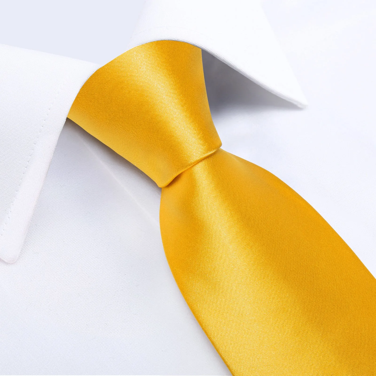 2PCS Golden Satin Solid Men's Necktie Hanky Tie Set sold by Ties2You product image thumbnail 3