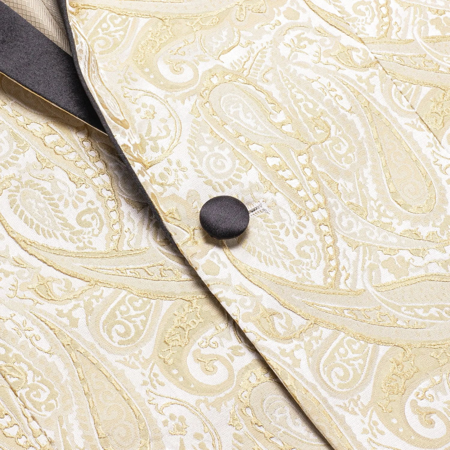 Ties2you Men's Suit Champagne Shawl Collar Embroidered Floral Suit For Party sold by Ties2You product image thumbnail 4