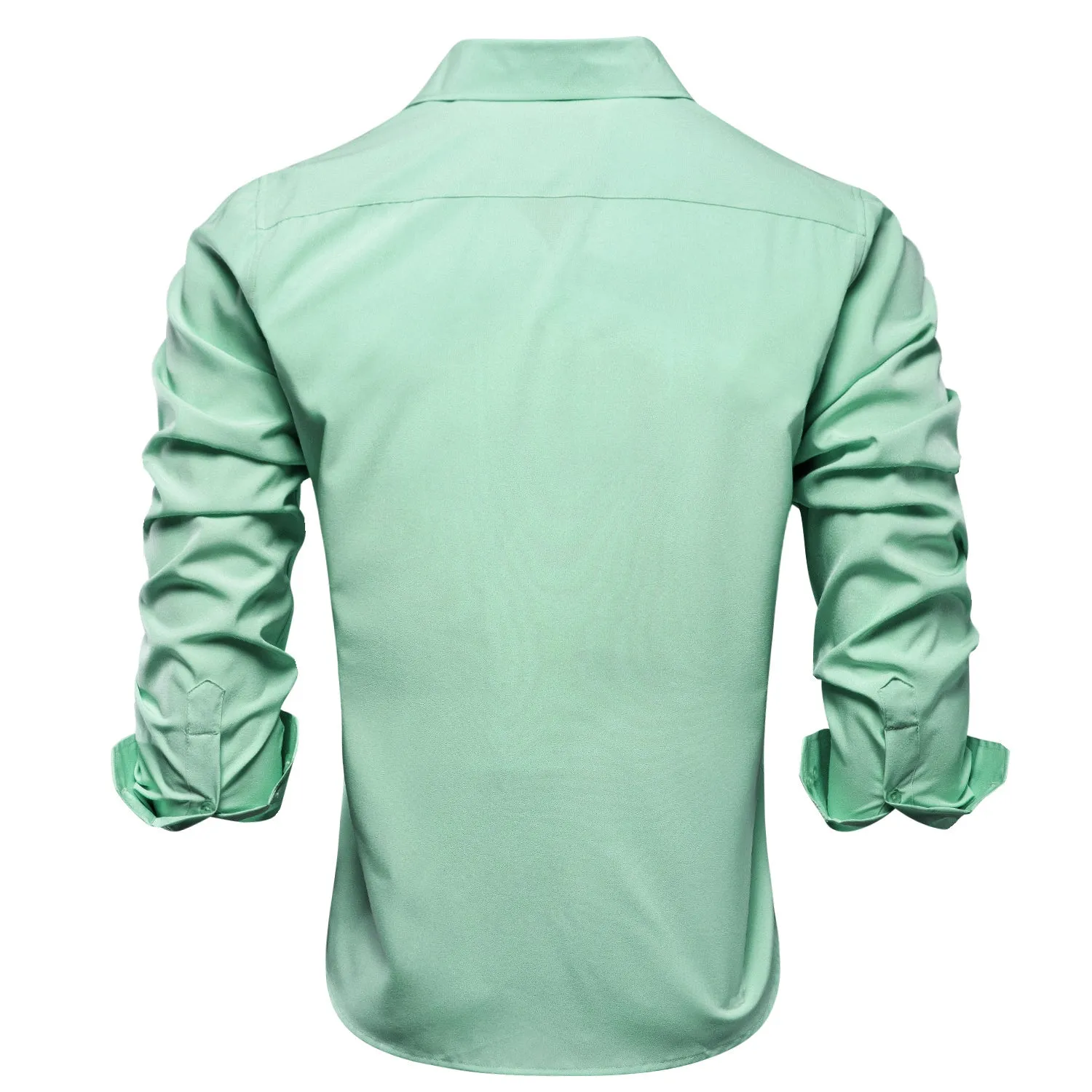 Pure Mint Green Solid Men's Long Sleeve Shirt sold by Ties2You product image thumbnail 2