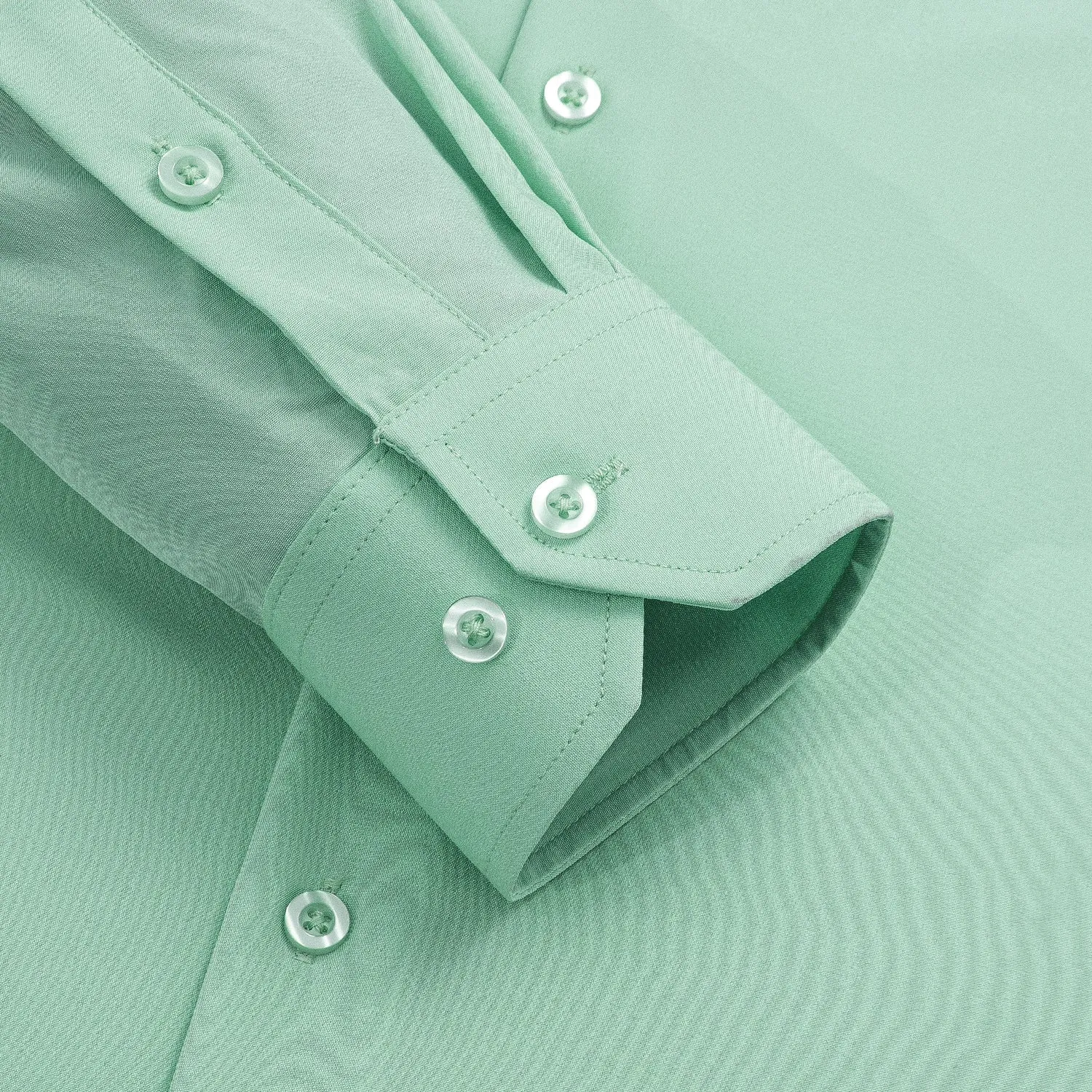Pure Mint Green Solid Men's Long Sleeve Shirt sold by Ties2You product image thumbnail 4