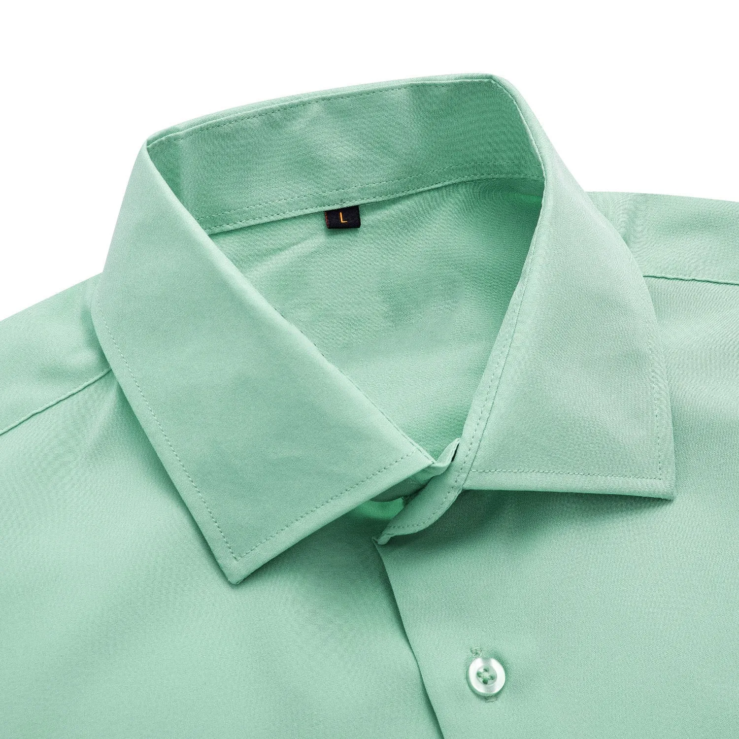 Pure Mint Green Solid Men's Long Sleeve Shirt sold by Ties2You product image thumbnail 3