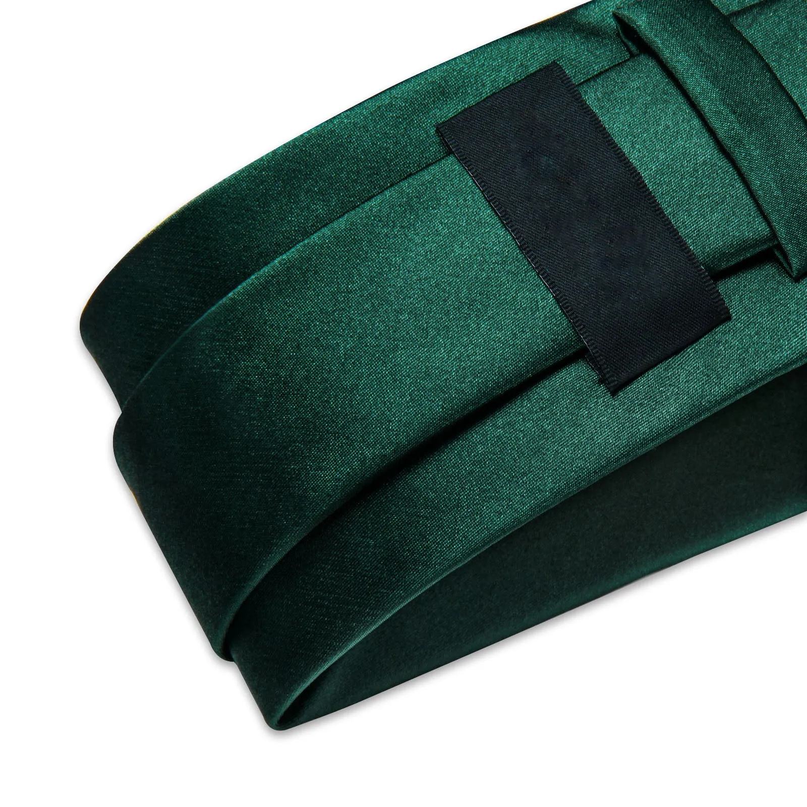 Ties2you Emerald Green Tie Satin Solid Necktie Pocket Square Cufflinks Set sold by Ties2You product image thumbnail 5