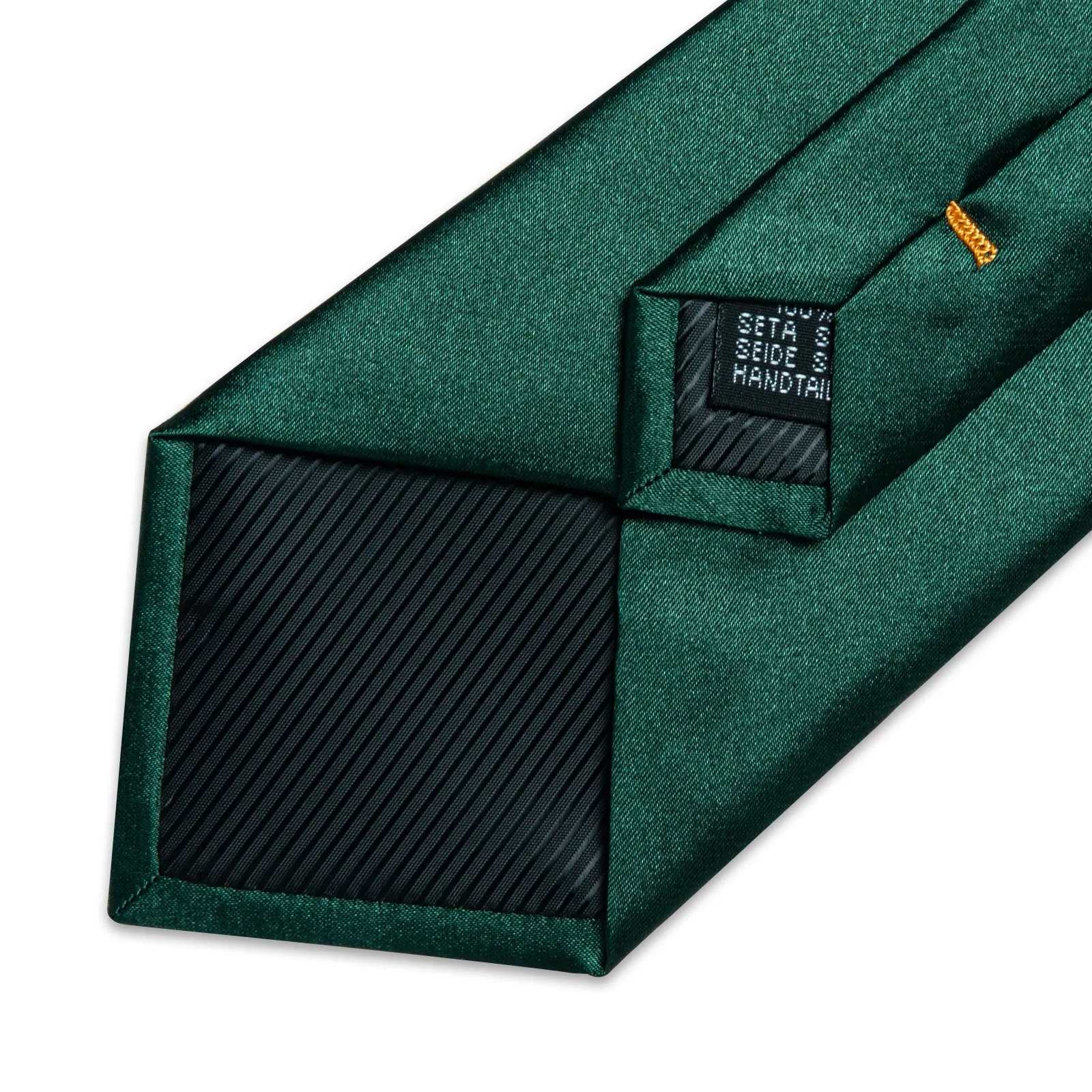 Ties2you Emerald Green Tie Satin Solid Necktie Pocket Square Cufflinks Set sold by Ties2You product image thumbnail 4
