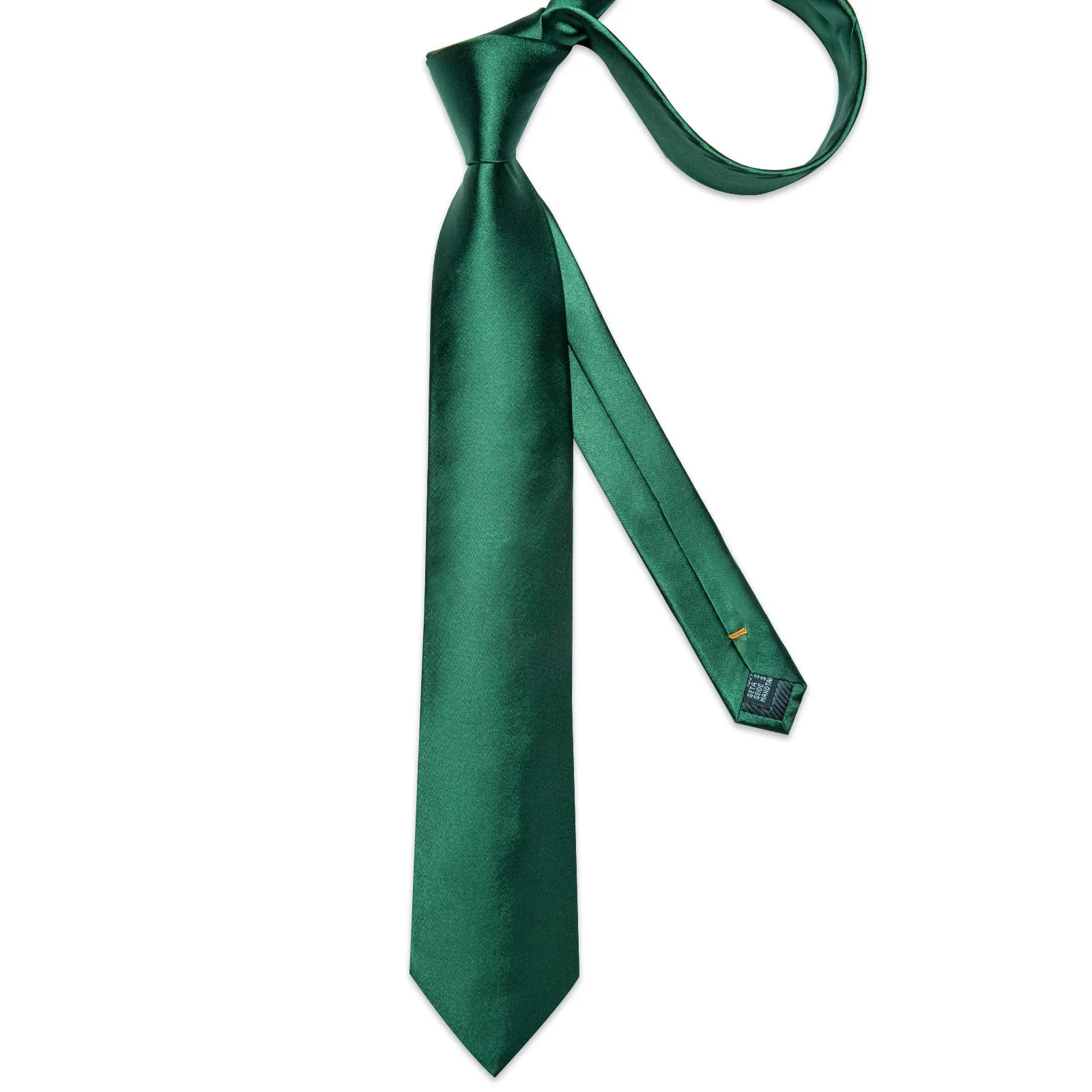 Ties2you Emerald Green Tie Satin Solid Necktie Pocket Square Cufflinks Set sold by Ties2You product image thumbnail 2