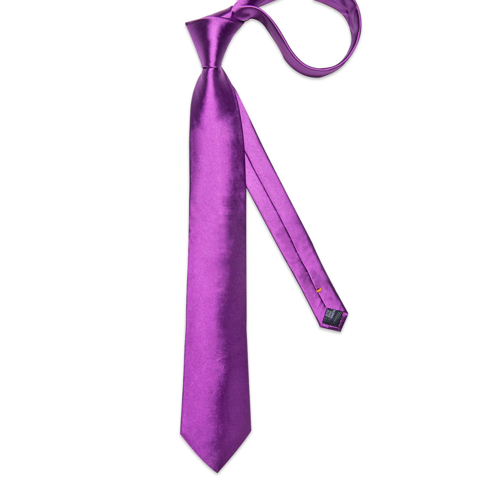 Purple Pure Satin Solid Necktie Pocket Square Tie Set sold by Ties2You product image thumbnail 3