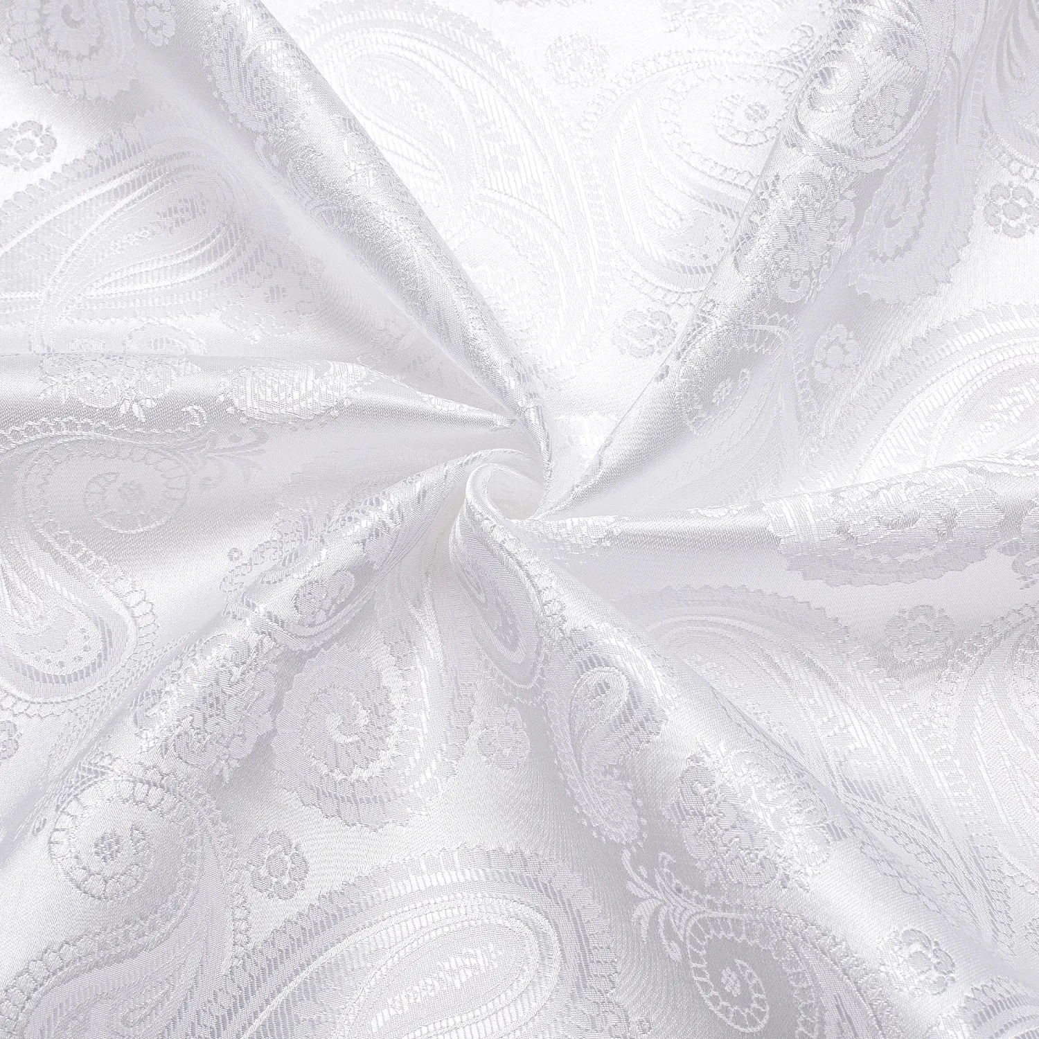 Ties2you Mens White Dress Shirt Paisley Silk Long Sleeve Button Down Shirt sold by Ties2You product image thumbnail 5