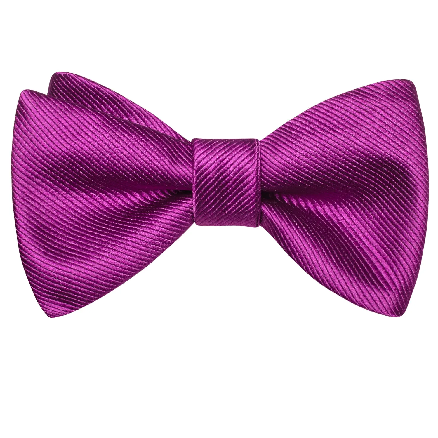 Rose Purple Striped Self-tied Bow Tie Pocket Square Cufflinks Set sold by Ties2You product image thumbnail 4