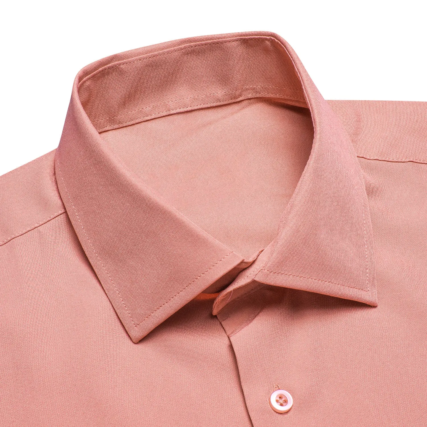 Flesh Pink Solid Men's Long Sleeve Cotton Shirt sold by Ties2You product image thumbnail 4