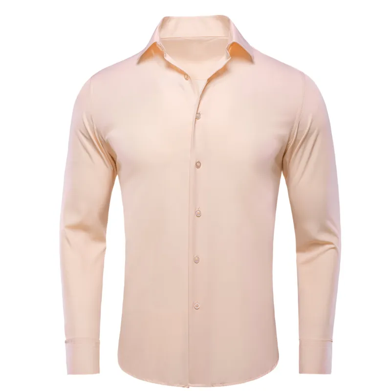 Light Pink Solid Men's Long Sleeve Cotton Shirt sold by Ties2You