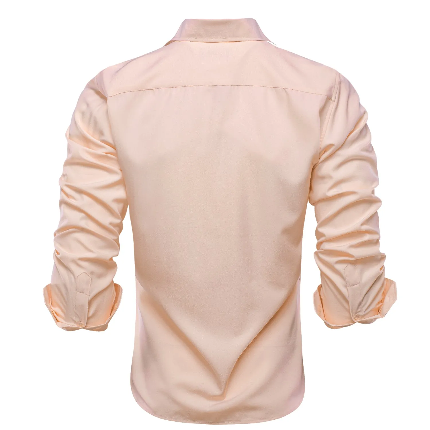 Light Pink Solid Men's Long Sleeve Cotton Shirt sold by Ties2You product image thumbnail 2