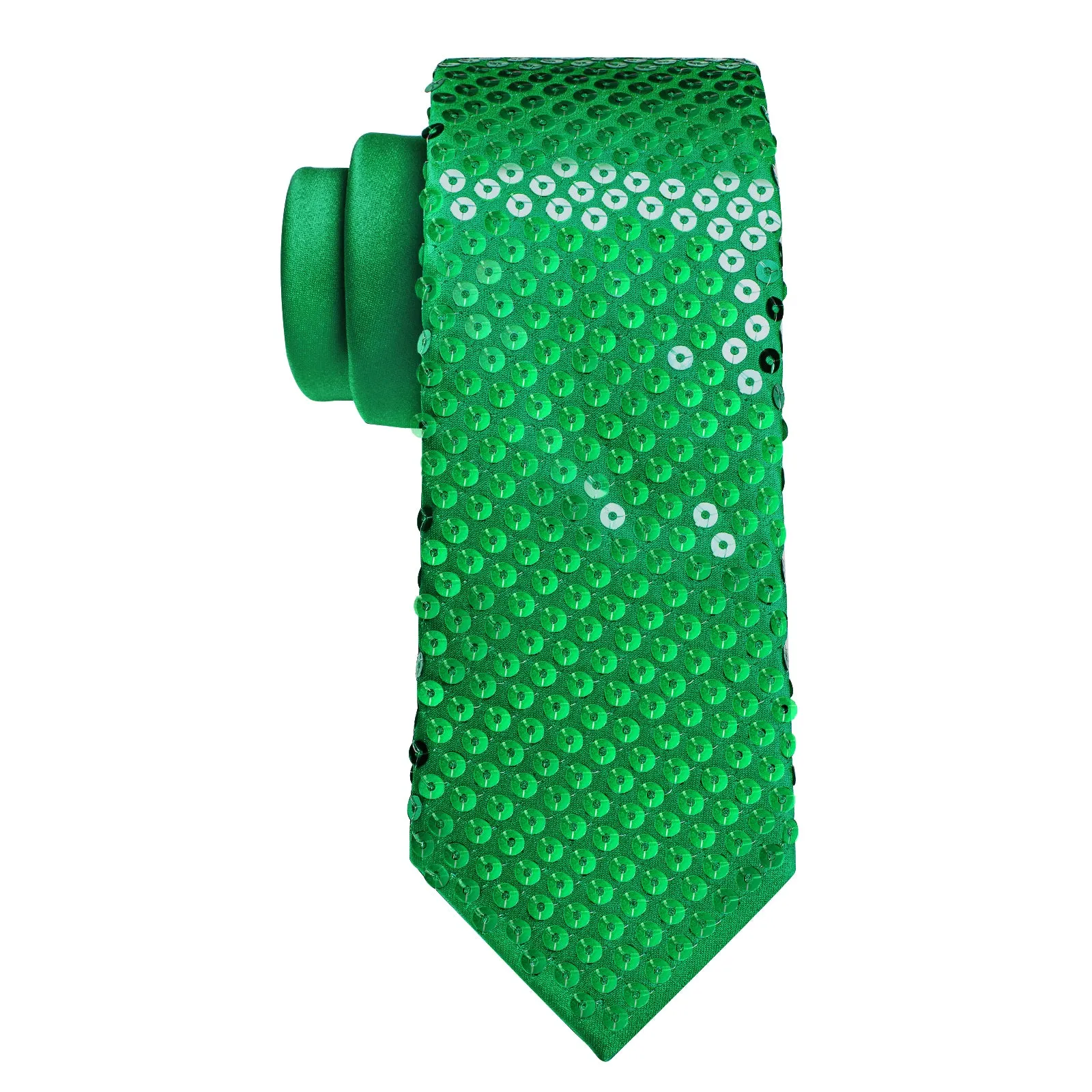 Green Sequins Novelty Men's Necktie Hanky Cufflinks Set sold by Ties2You product image thumbnail 4