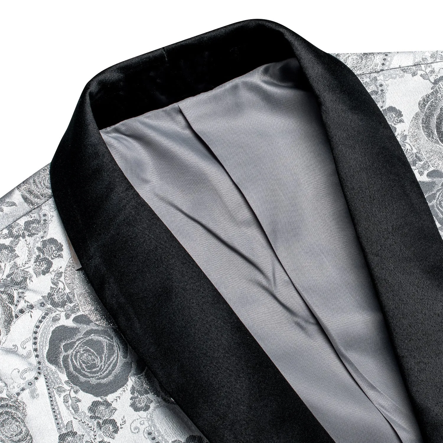 Ties2you White Grey Rose Floral Mens Suit Fashionable Suit For Party Casual sold by Ties2You product image thumbnail 2