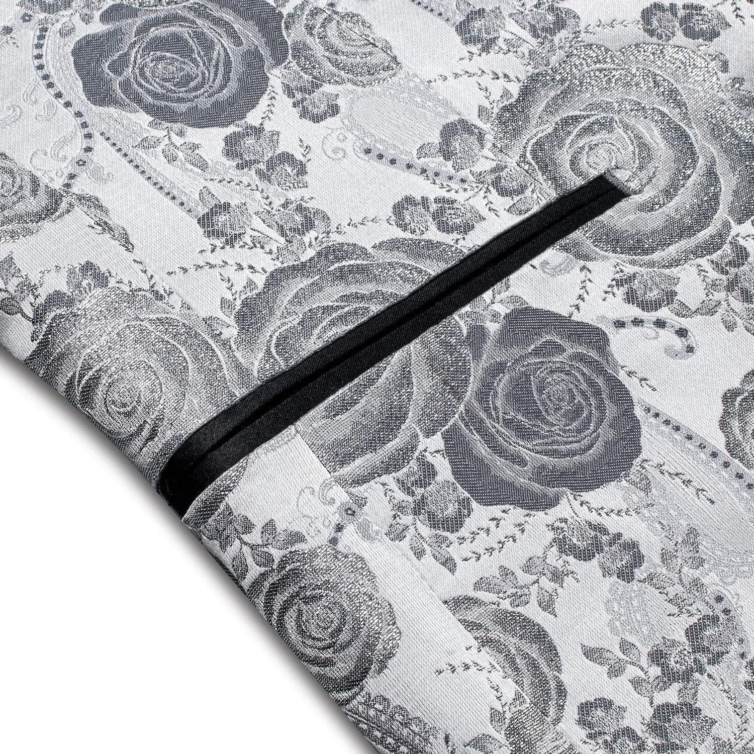 Ties2you White Grey Rose Floral Mens Suit Fashionable Suit For Party Casual sold by Ties2You product image thumbnail 4