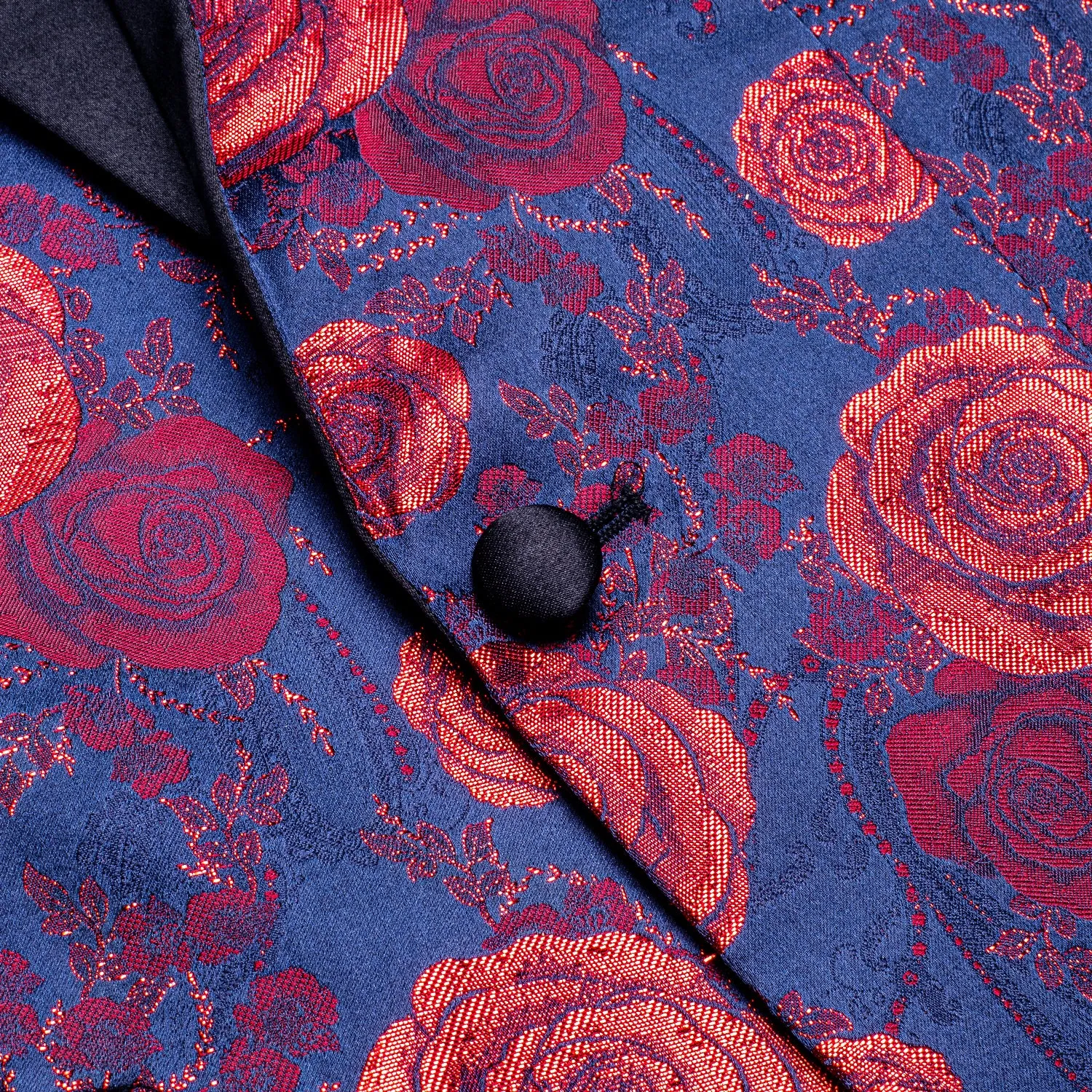 Ties2you Shawl Collar Men's Suit Luxury Blue Red Rose Floral Suit For Party sold by Ties2You product image thumbnail 3