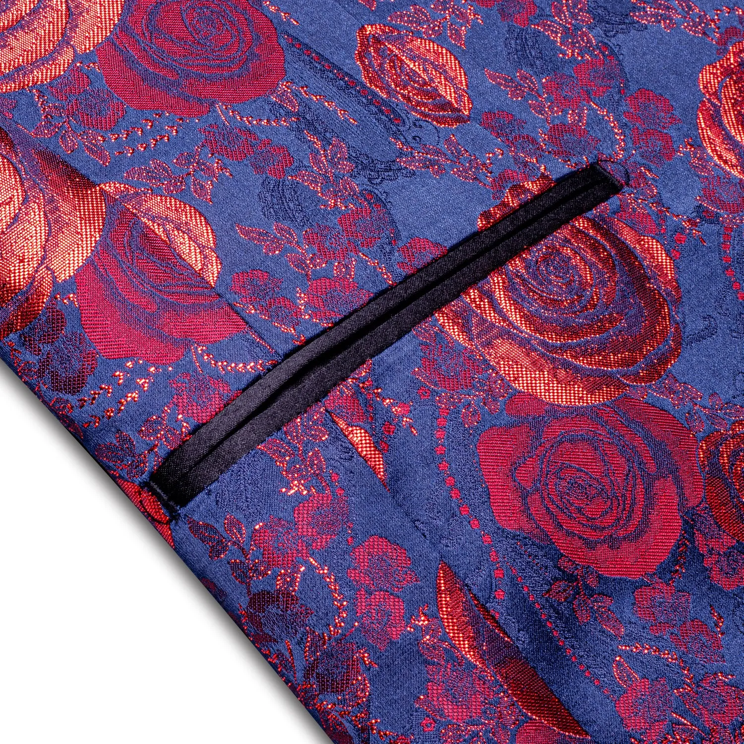 Ties2you Shawl Collar Men's Suit Luxury Blue Red Rose Floral Suit For Party sold by Ties2You product image thumbnail 4