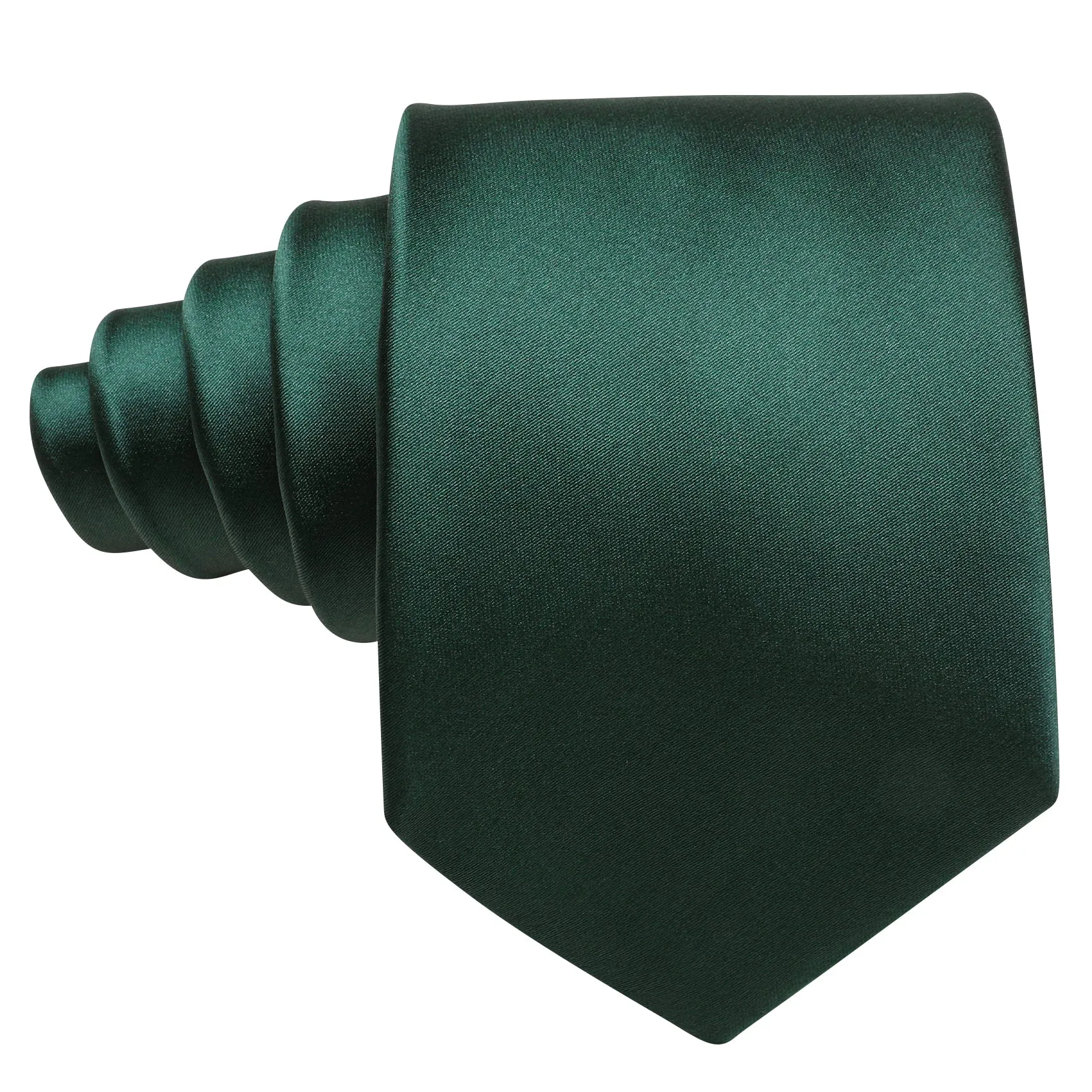 Dark Green Solid Silk Men's Necktie Hanky Cufflinks Set sold by Ties2You product image thumbnail 3