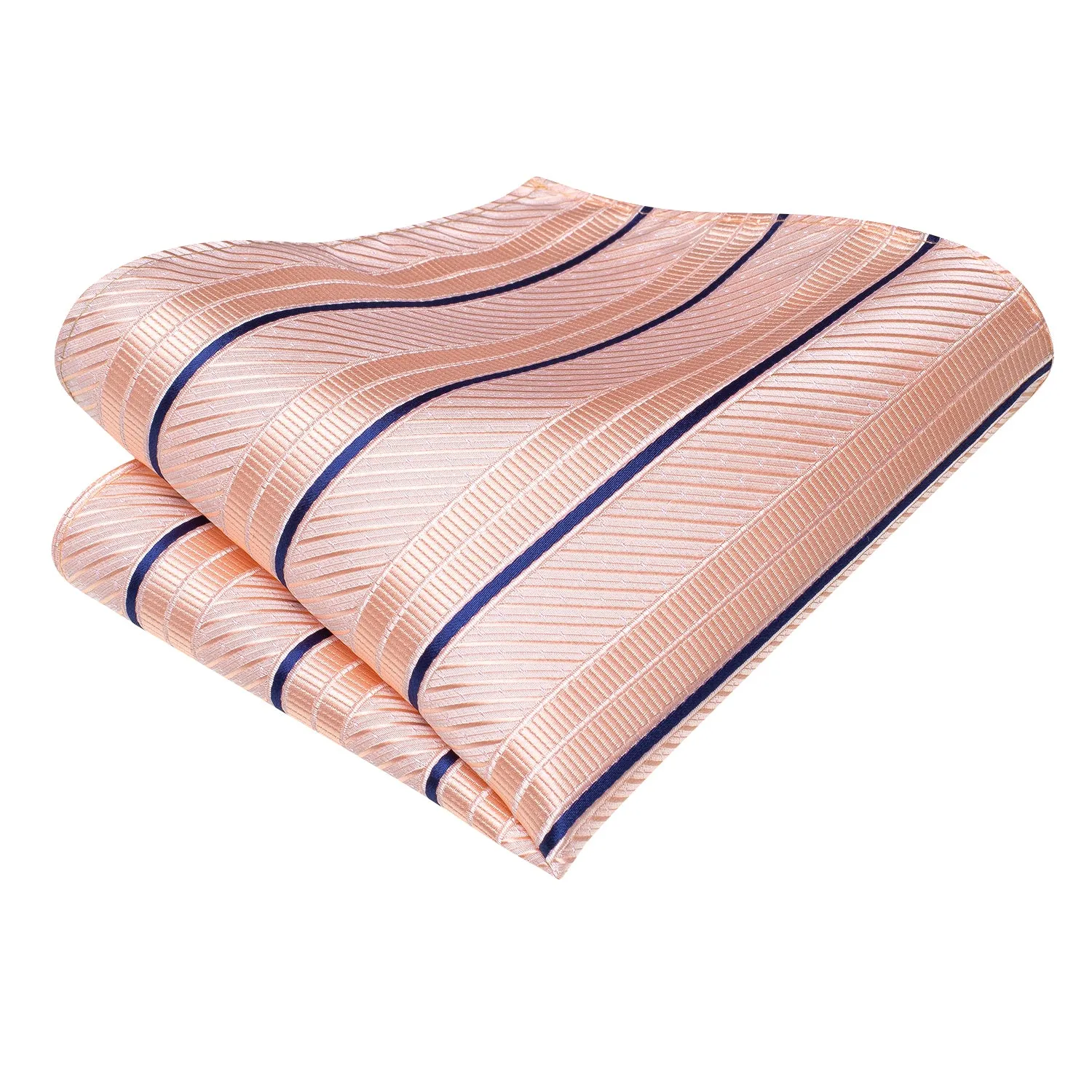 Pink Blue Striped Men's Tie Handkerchief Cufflinks Set sold by Ties2You product image thumbnail 5