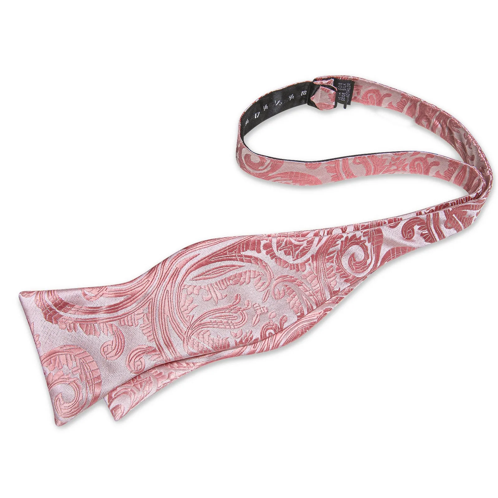 Ties2you Pink Tie Paisley Self-Tied Bow Tie Pocket Square Cufflinks Set sold by Ties2You product image thumbnail 4