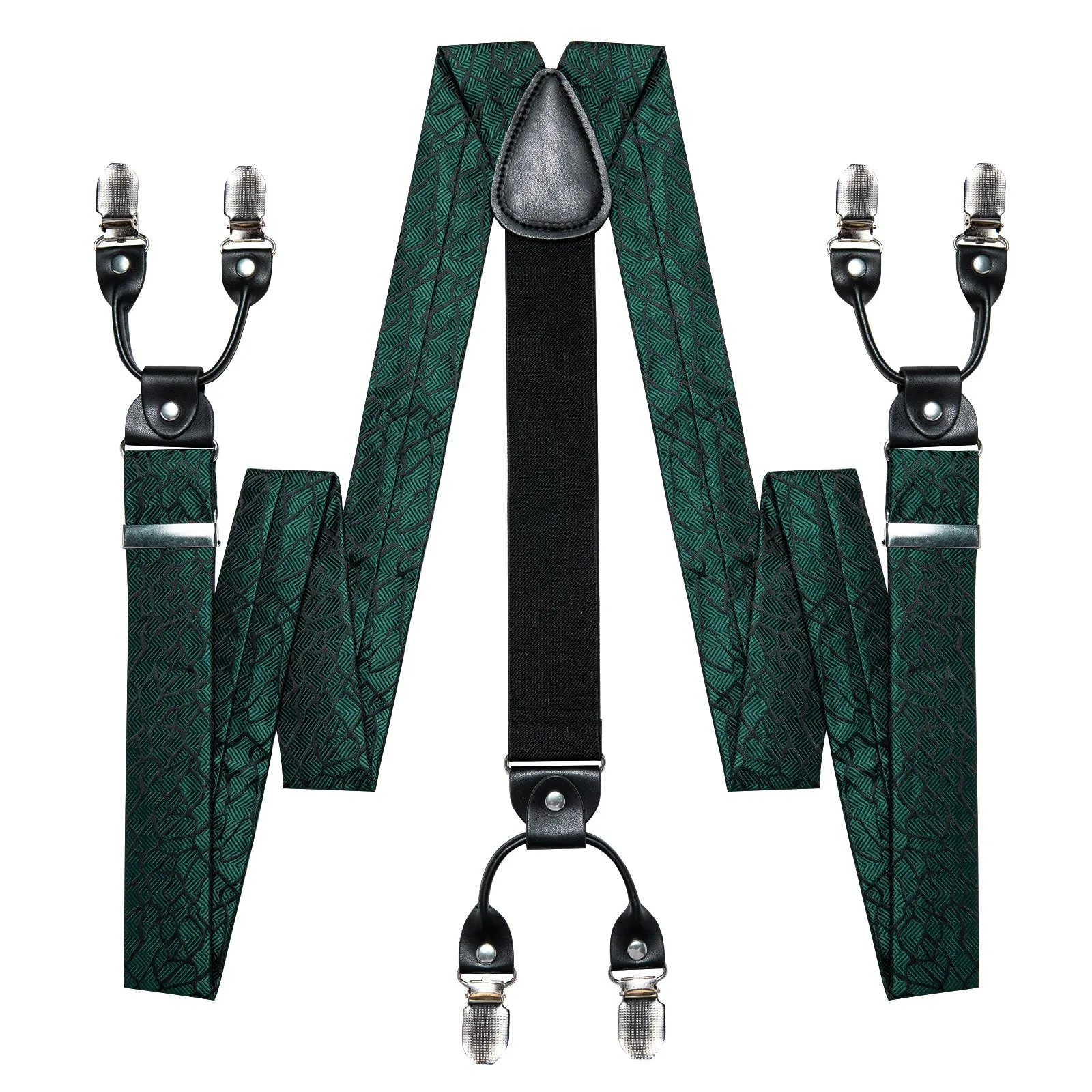 Green Novelty Y Back Brace Clip-on Men's Suspender with Bow Tie Set sold by Ties2You product image thumbnail 4