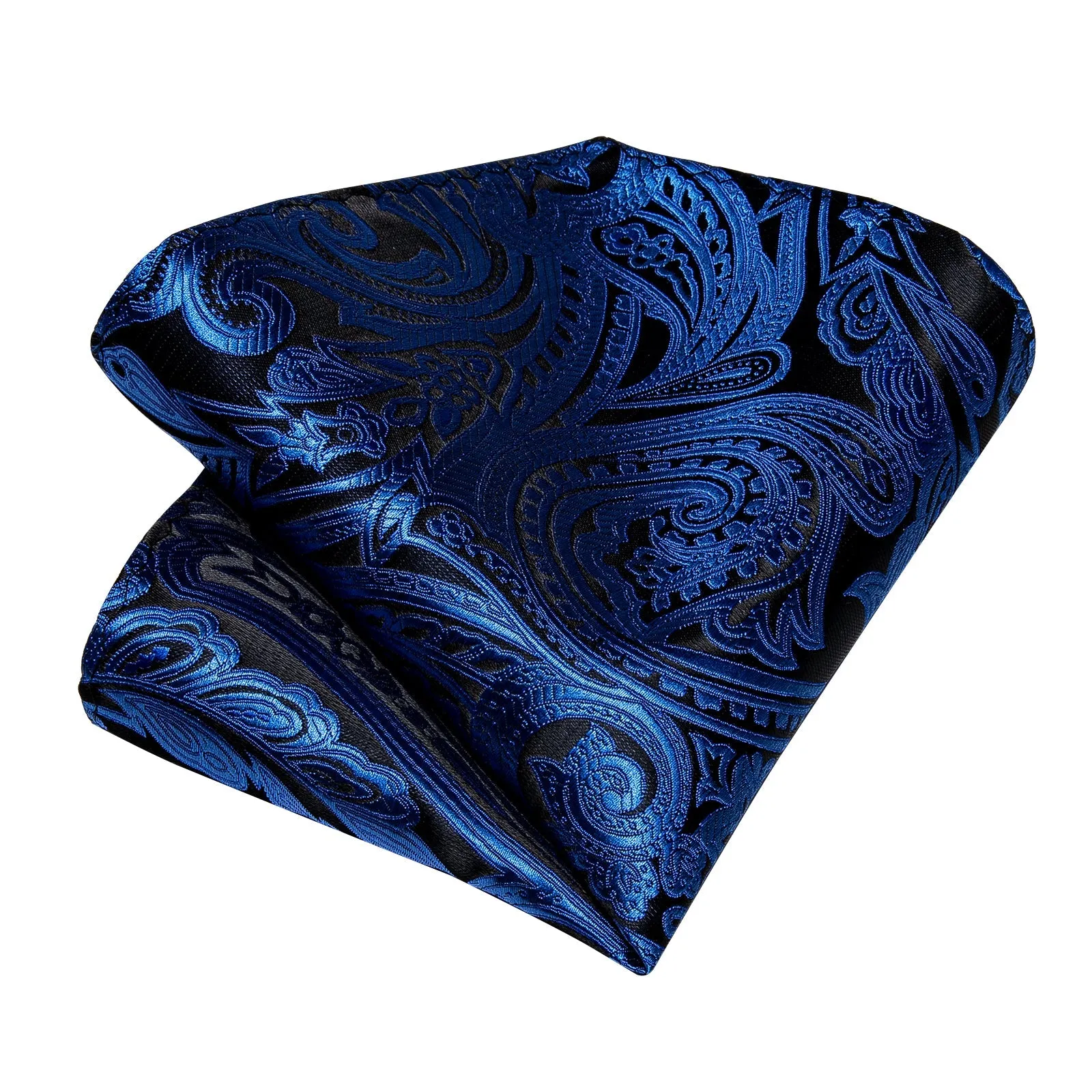 Blue Floral Silk Men's Tie Pocket Square Cufflinks Set sold by Ties2You product image thumbnail 5