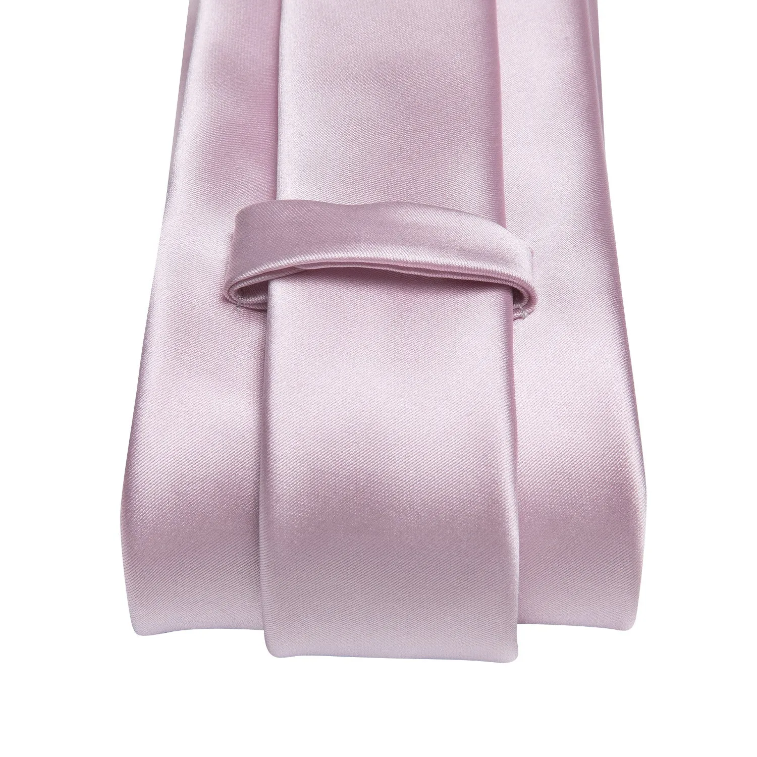 Light Pink Solid Tie Pocket Square Cufflinks Set sold by Ties2You product image thumbnail 4