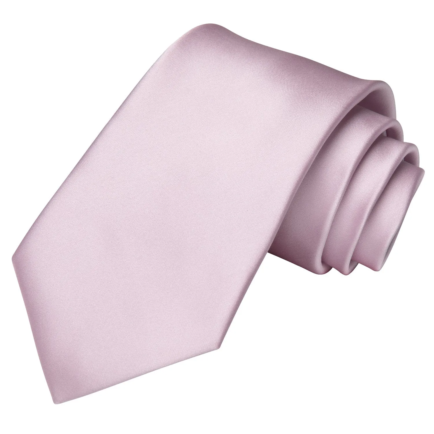 Light Pink Solid Tie Pocket Square Cufflinks Set sold by Ties2You product image thumbnail 2