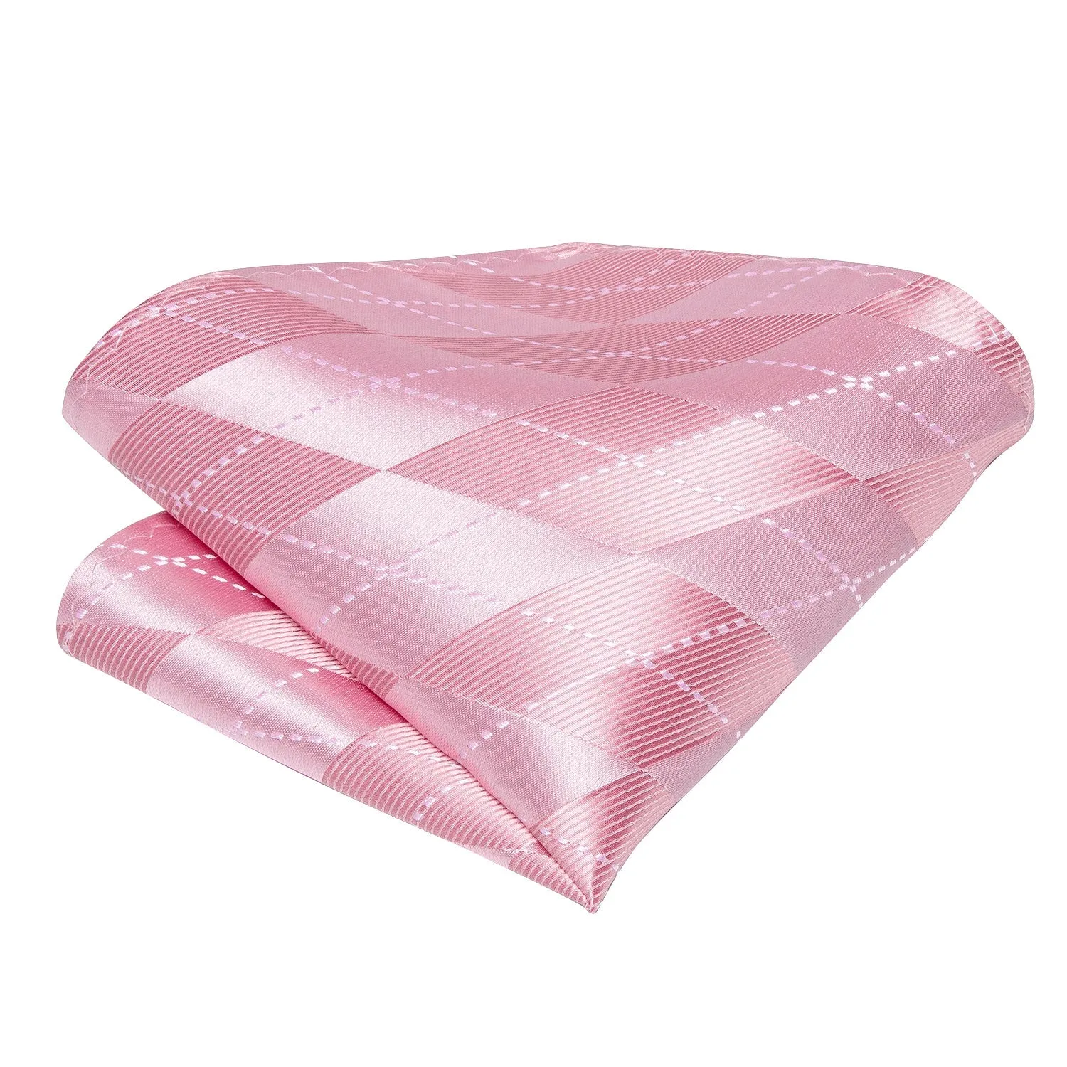 Pink Plaid Self-tied Bow Tie Hanky Cufflinks Set sold by Ties2You product image thumbnail 4