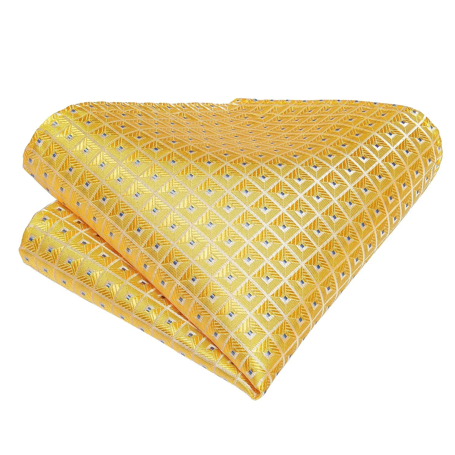 Yellow Blue Dots Silk Self-tied Bow Tie Pocket Square Cufflinks Set sold by Ties2You product image thumbnail 3