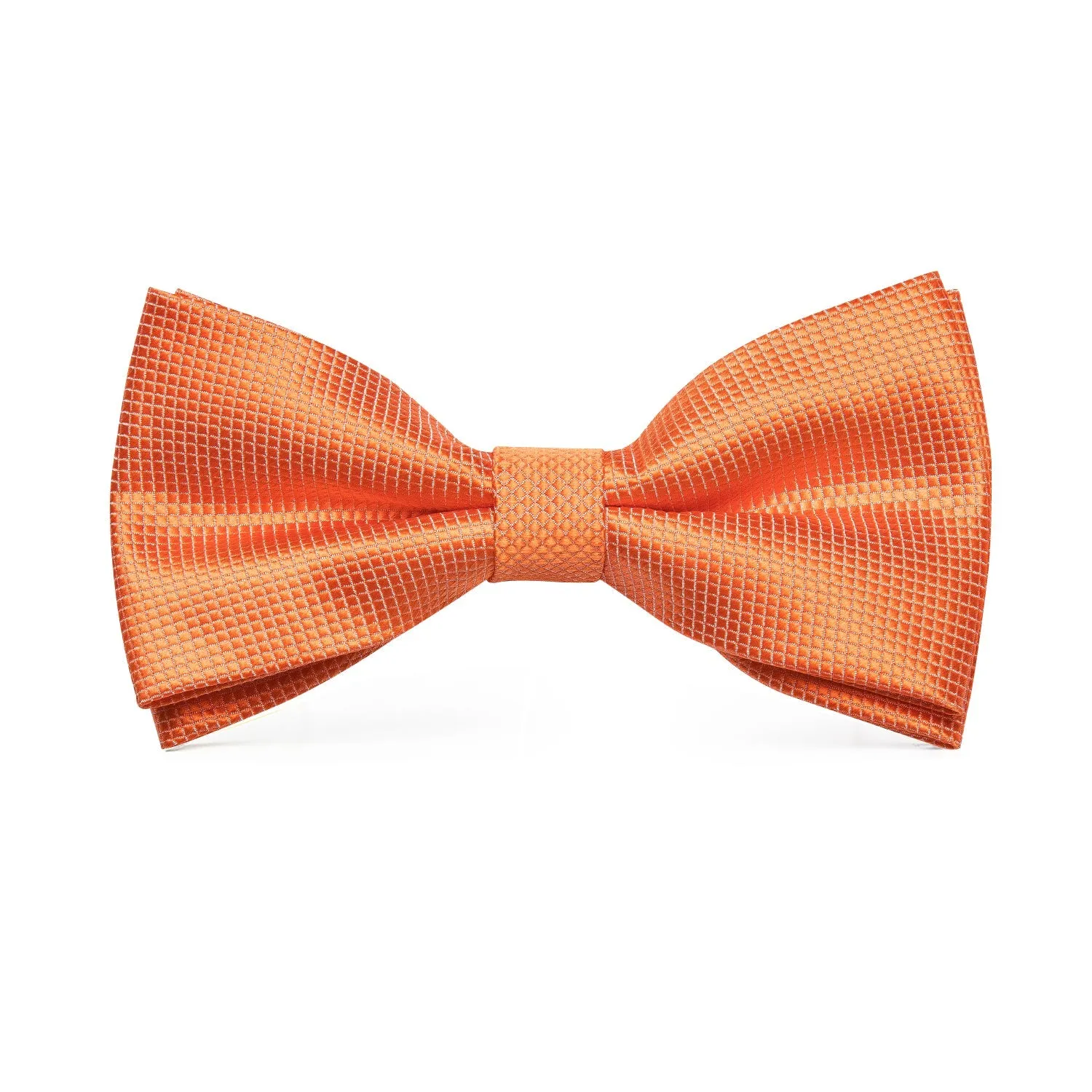 Solid Orange Pre-tied Bow Tie Hanky Cufflinks Set sold by Ties2You product image thumbnail 4