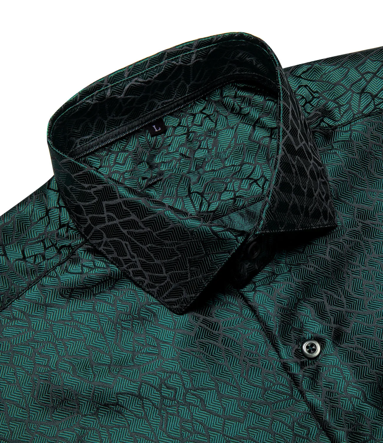 Dark Green Novelty Men's Long Sleeve Shirt sold by Ties2You product image thumbnail 2