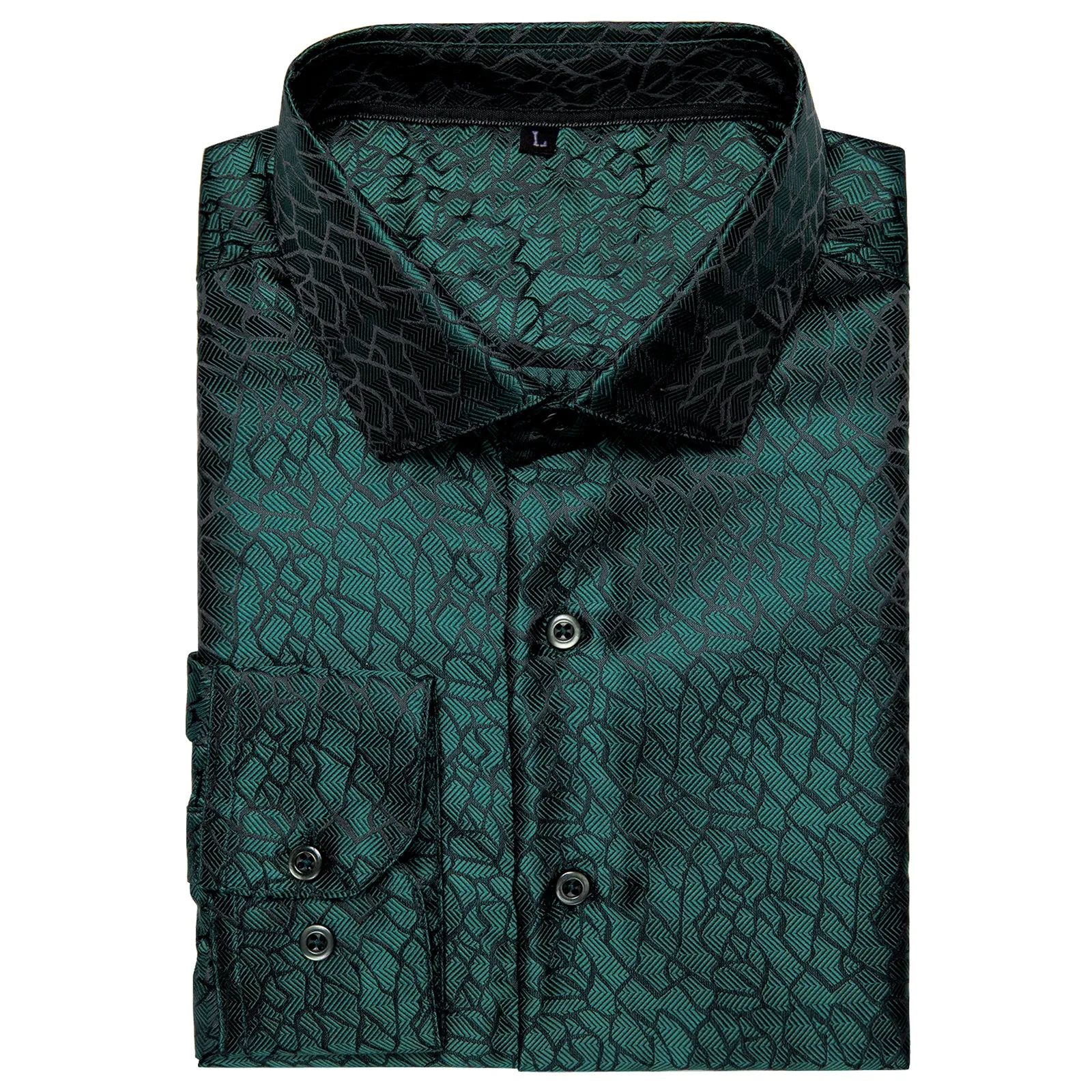 Dark Green Novelty Men's Long Sleeve Shirt sold by Ties2You product image thumbnail 3