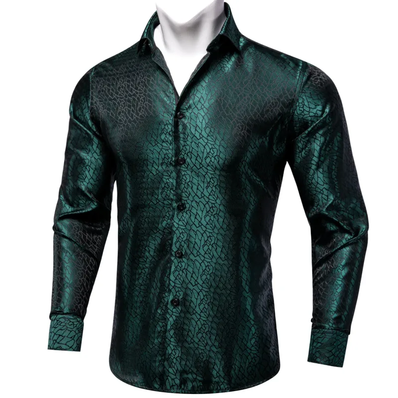 Dark Green Novelty Men's Long Sleeve Shirt sold by Ties2You