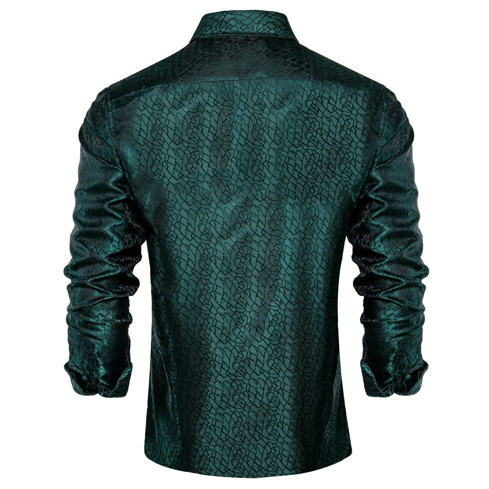 Dark Green Novelty Men's Long Sleeve Shirt sold by Ties2You product image thumbnail 5
