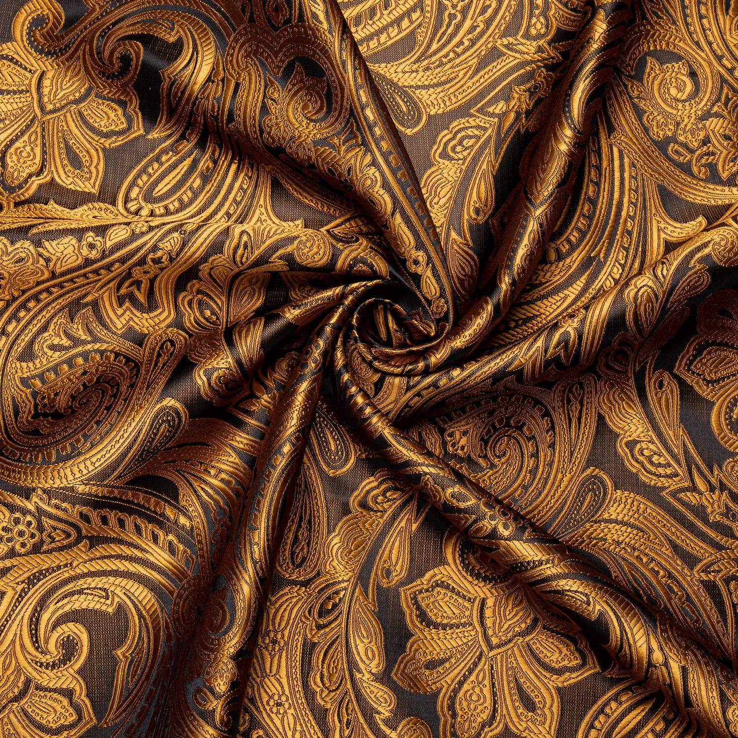 Black Golden Paisley Men's Long Sleeve Shirt sold by Ties2You product image thumbnail 5