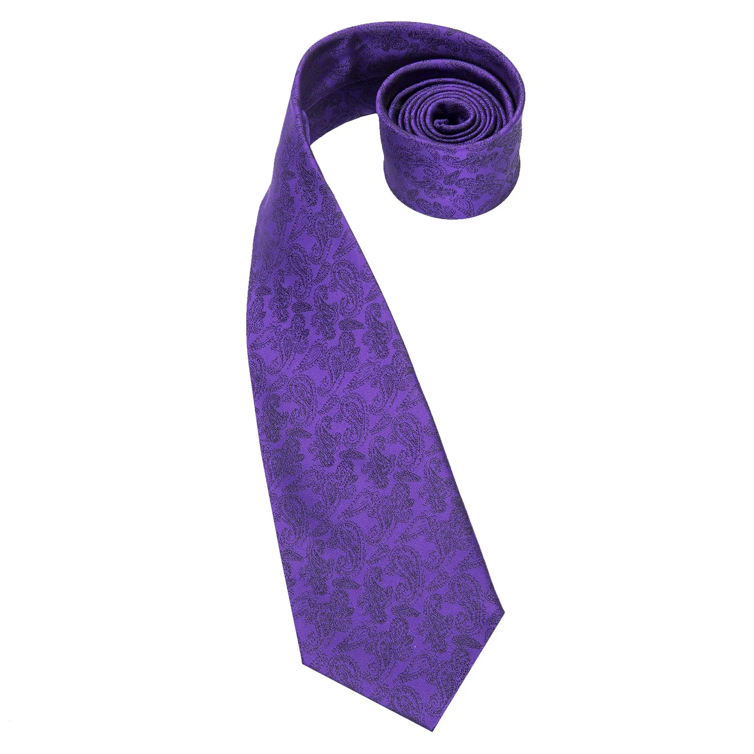 Cadbury purple Paisley Silk Men's Tie Handkerchief Cufflinks Set sold by Ties2You product image thumbnail 4