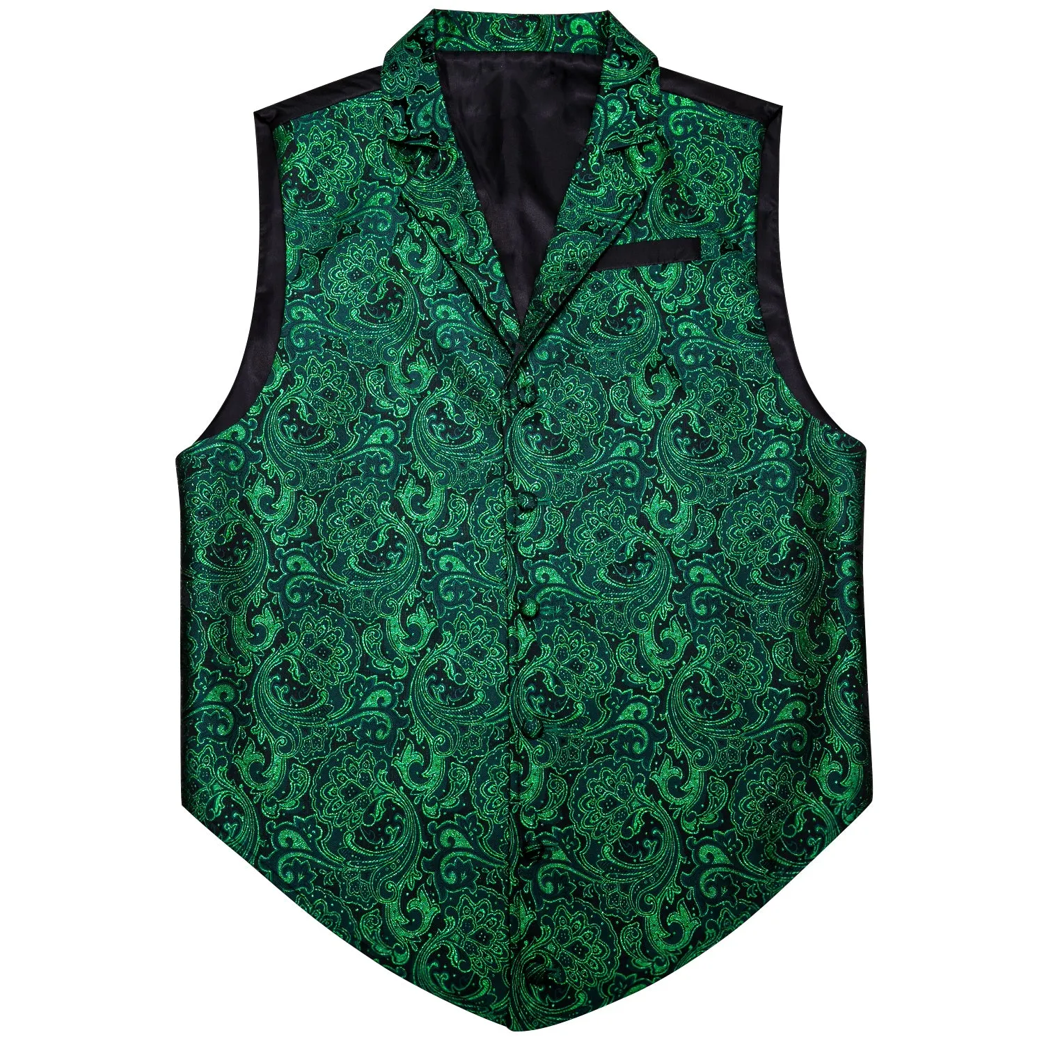 Green Paisley Jacquard Men's Collar Victorian Suit Vest sold by Ties2You product image thumbnail 3