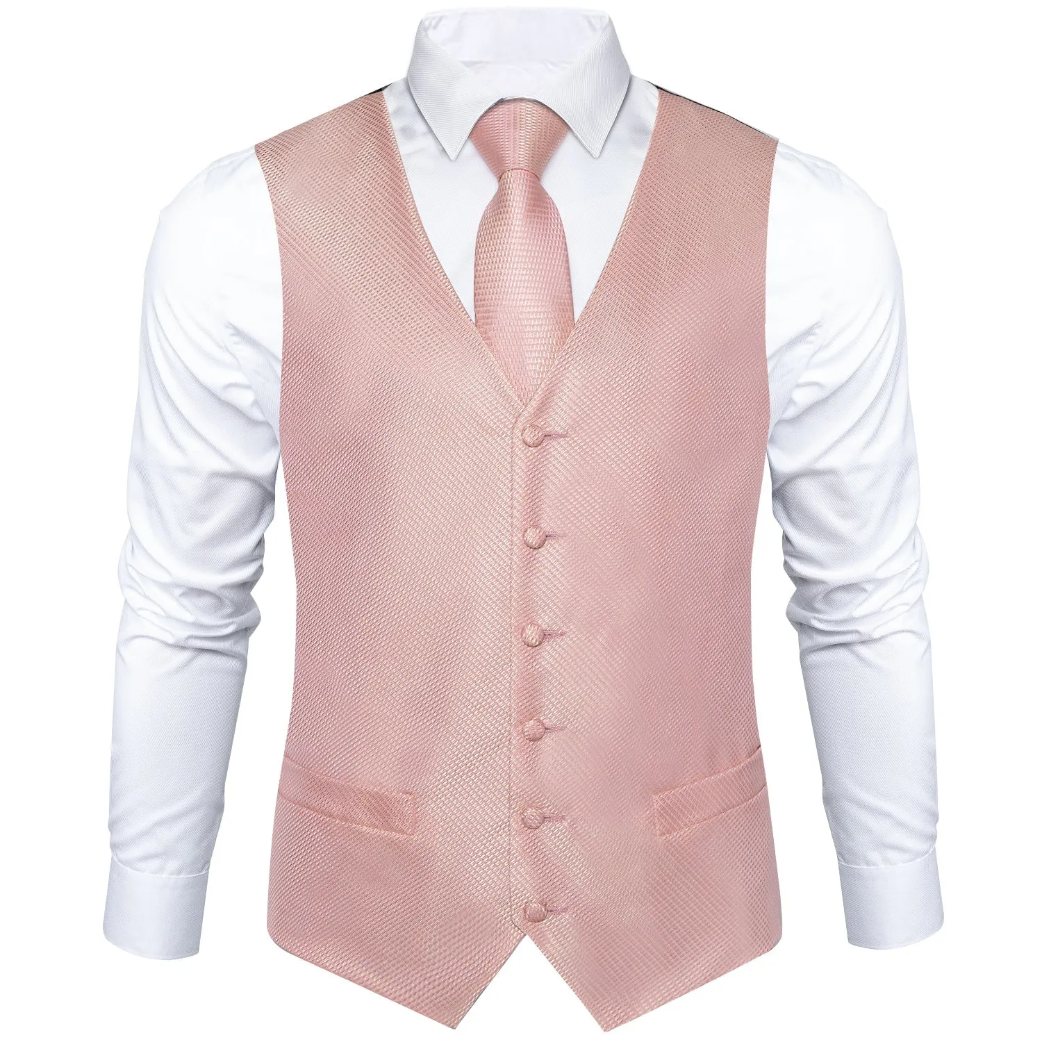 Ties2you Pink Vest for Mens Polka Dot Vest Tie Hanky Cufflinks Set Waistcoat Suit Set sold by Ties2You product image thumbnail 3