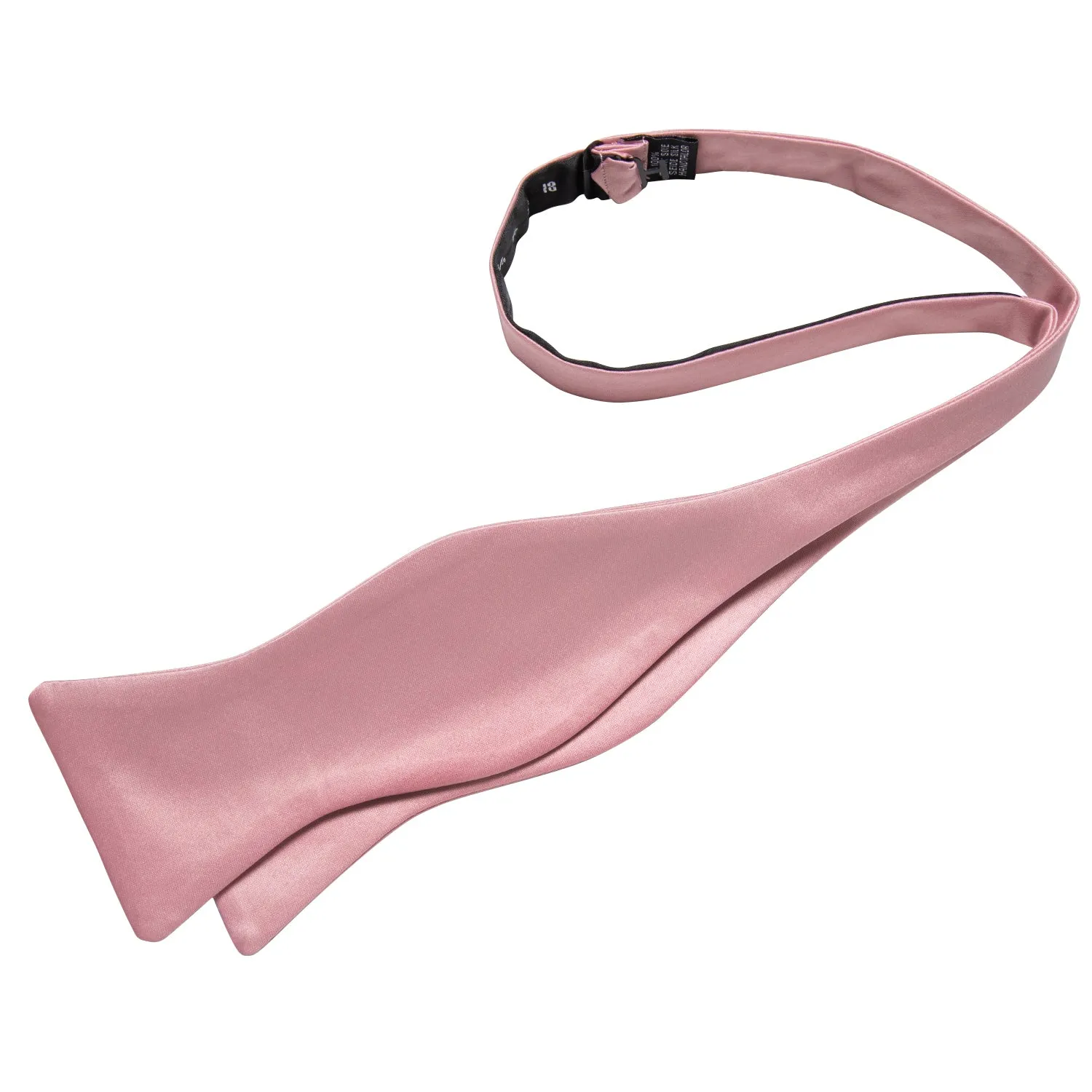 Pink Powder Rose Solid Self-tied Bow Tie Pocket Square Cufflinks Set sold by Ties2You product image thumbnail 3