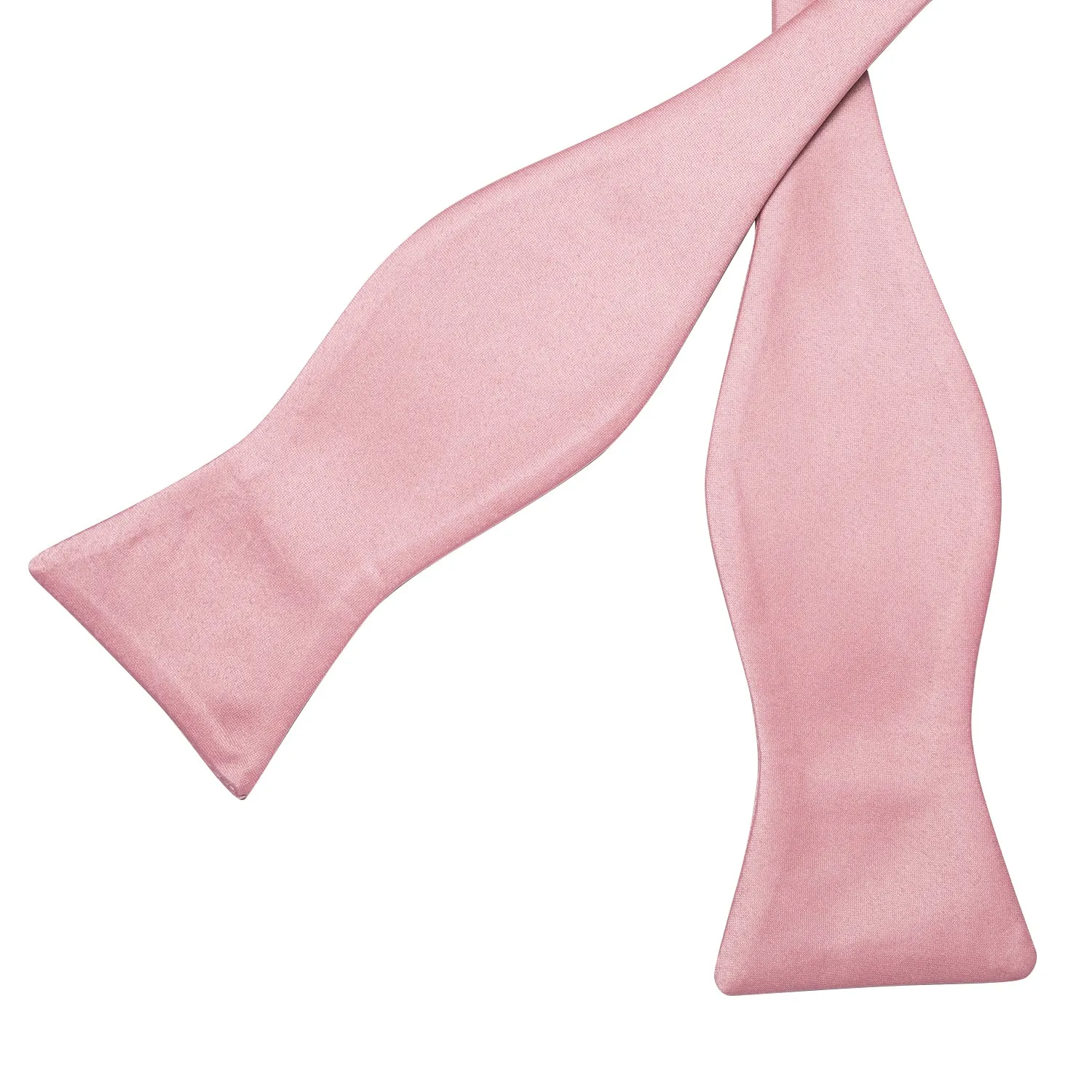 Pink Powder Rose Solid Self-tied Bow Tie Pocket Square Cufflinks Set sold by Ties2You product image thumbnail 4