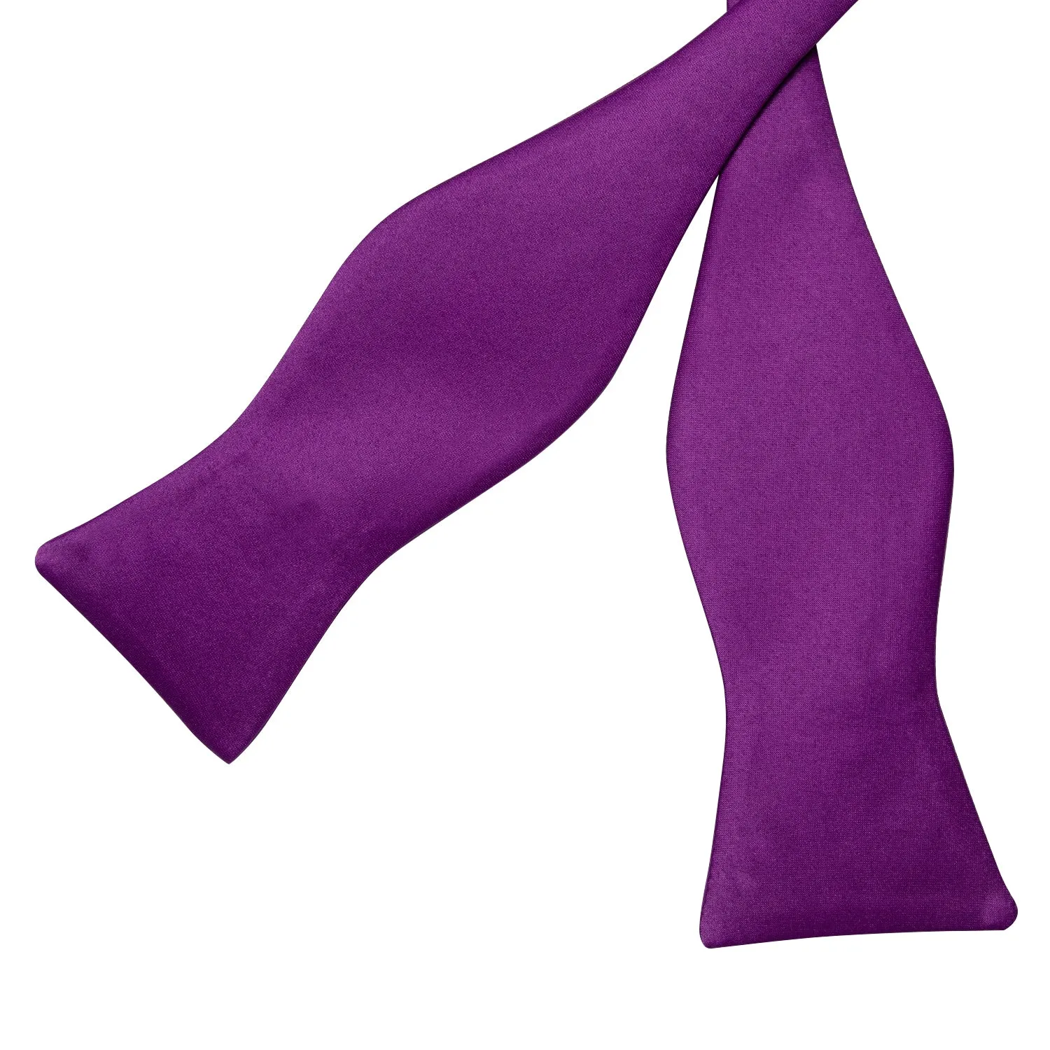 Pure Purple Solid Self-tied Silk Bow Tie Pocket Square Cufflinks Set sold by Ties2You product image thumbnail 4
