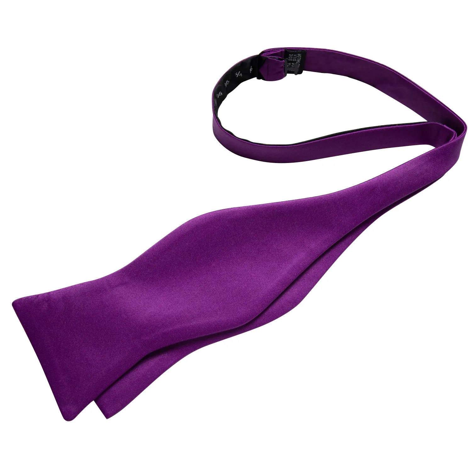 Pure Purple Solid Self-tied Silk Bow Tie Pocket Square Cufflinks Set sold by Ties2You product image thumbnail 3