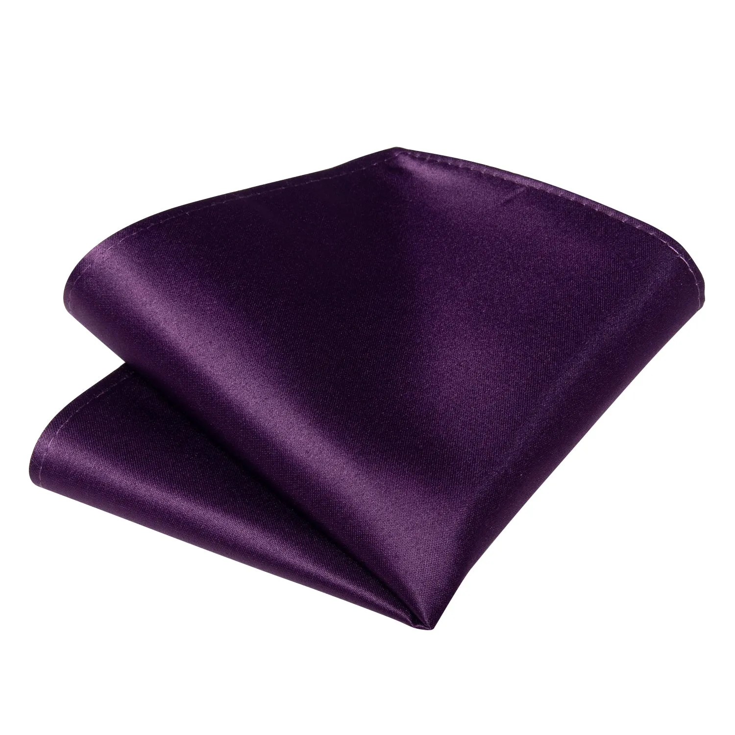 Ties2you Dark Purple Tie Men's Solid Self-Tied Silk Bow Tie Handkerchief Cufflinks Set sold by Ties2You product image thumbnail 5