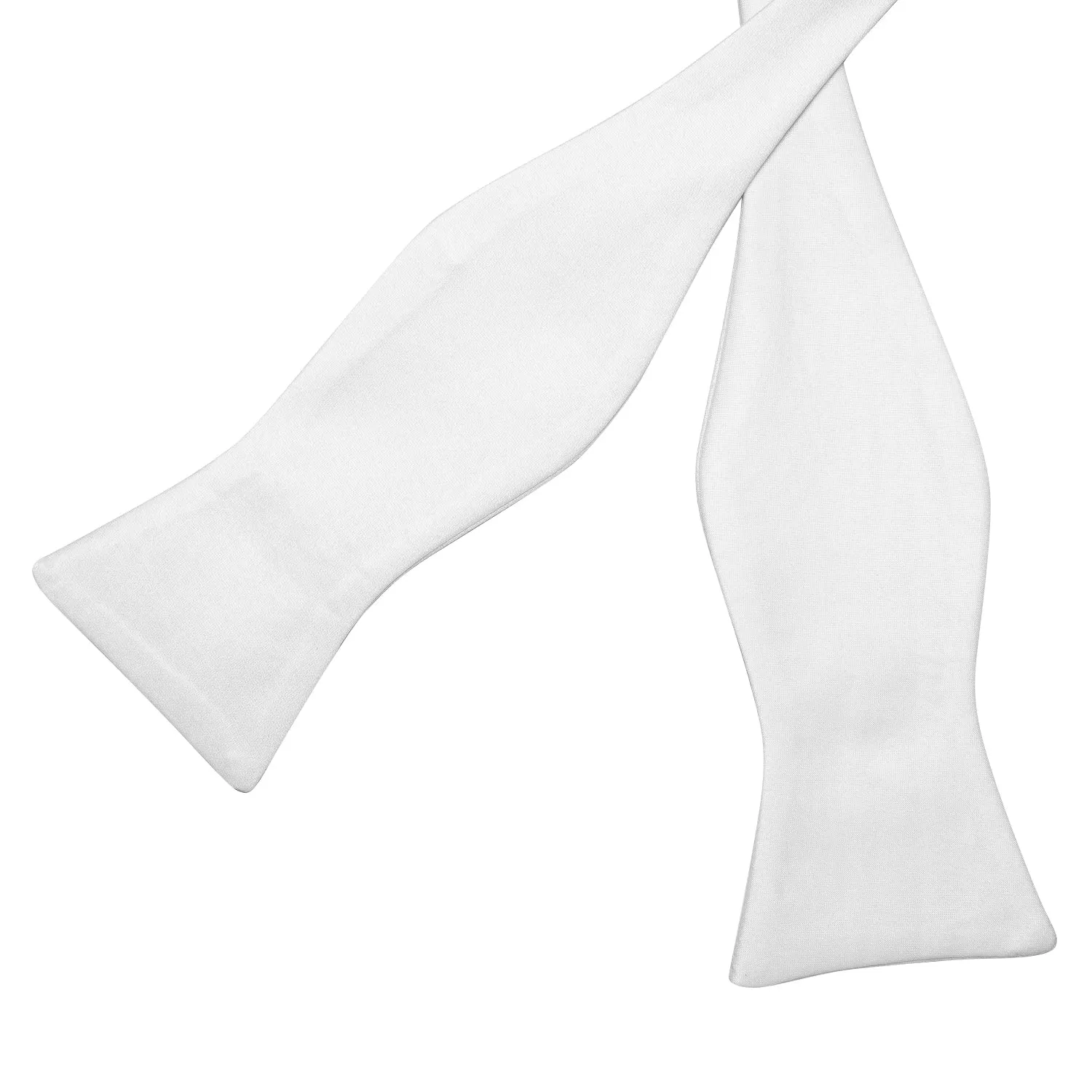 Pure White Solid Self-tied Bow Tie Pocket Square Cufflinks Set sold by Ties2You product image thumbnail 4