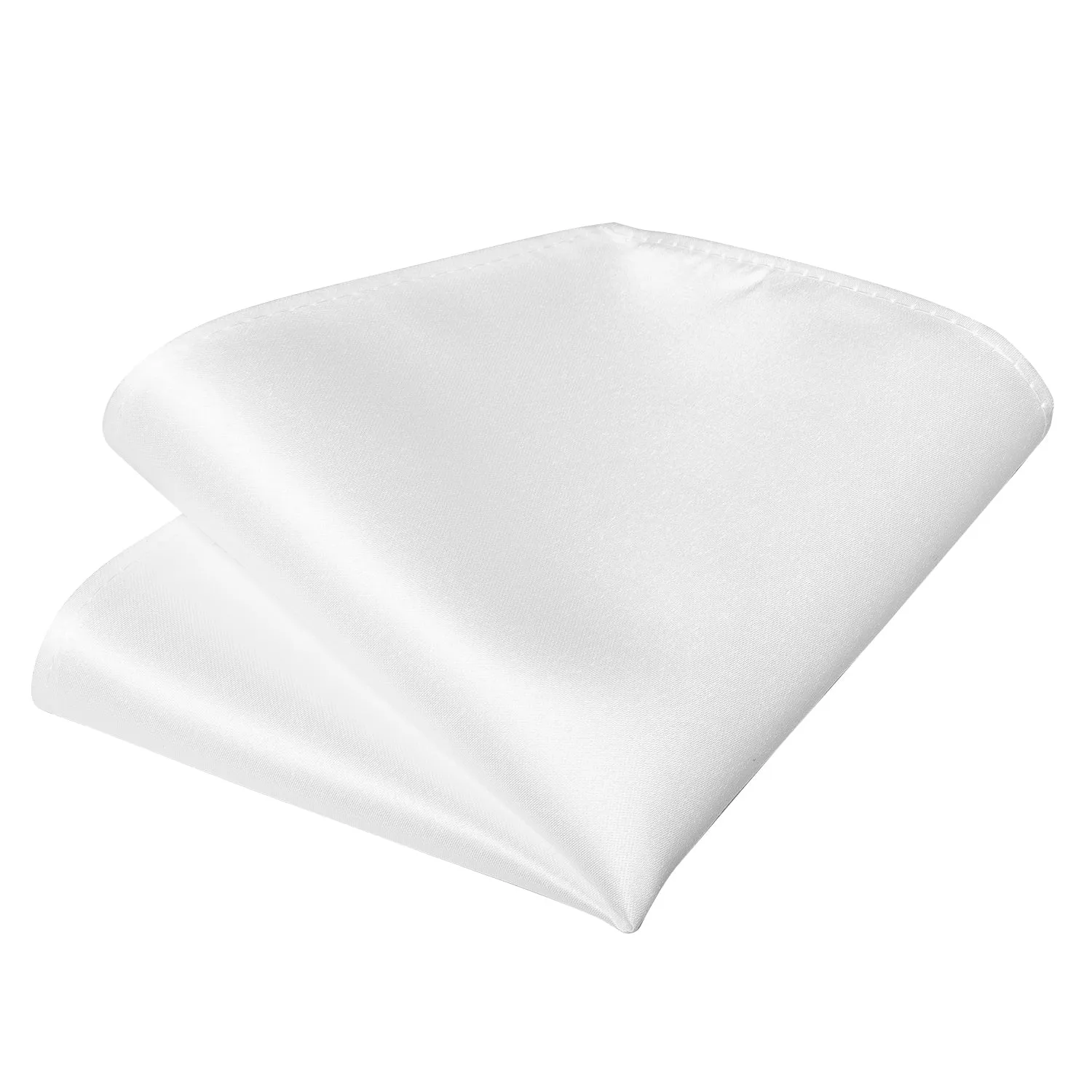 Pure White Solid Self-tied Bow Tie Pocket Square Cufflinks Set sold by Ties2You product image thumbnail 5