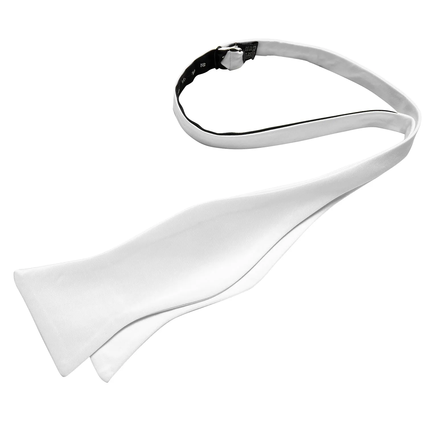 Pure White Solid Self-tied Bow Tie Pocket Square Cufflinks Set sold by Ties2You product image thumbnail 3