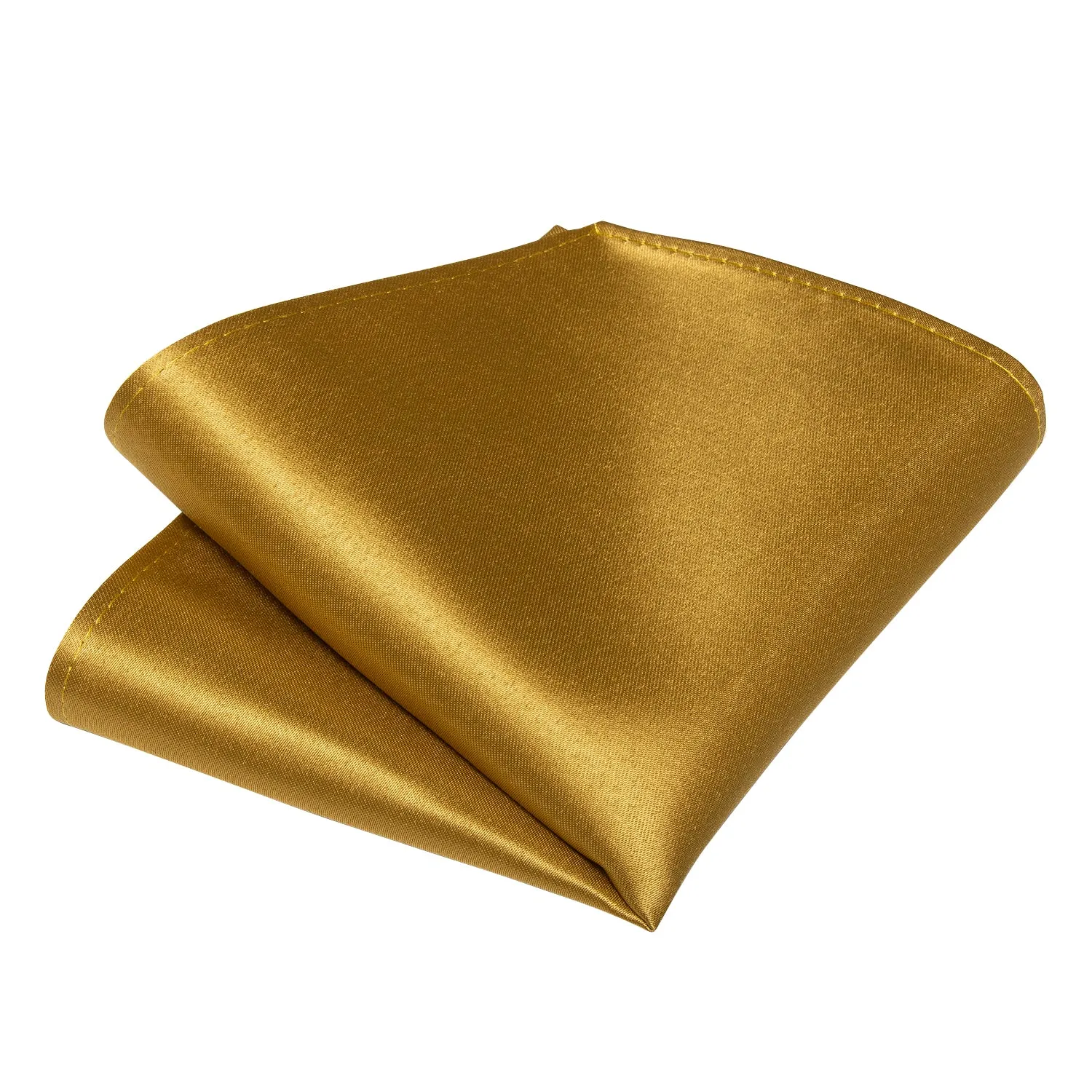 Golden Solid Self-tied Bow Tie Pocket Square Cufflinks Set sold by Ties2You product image thumbnail 5