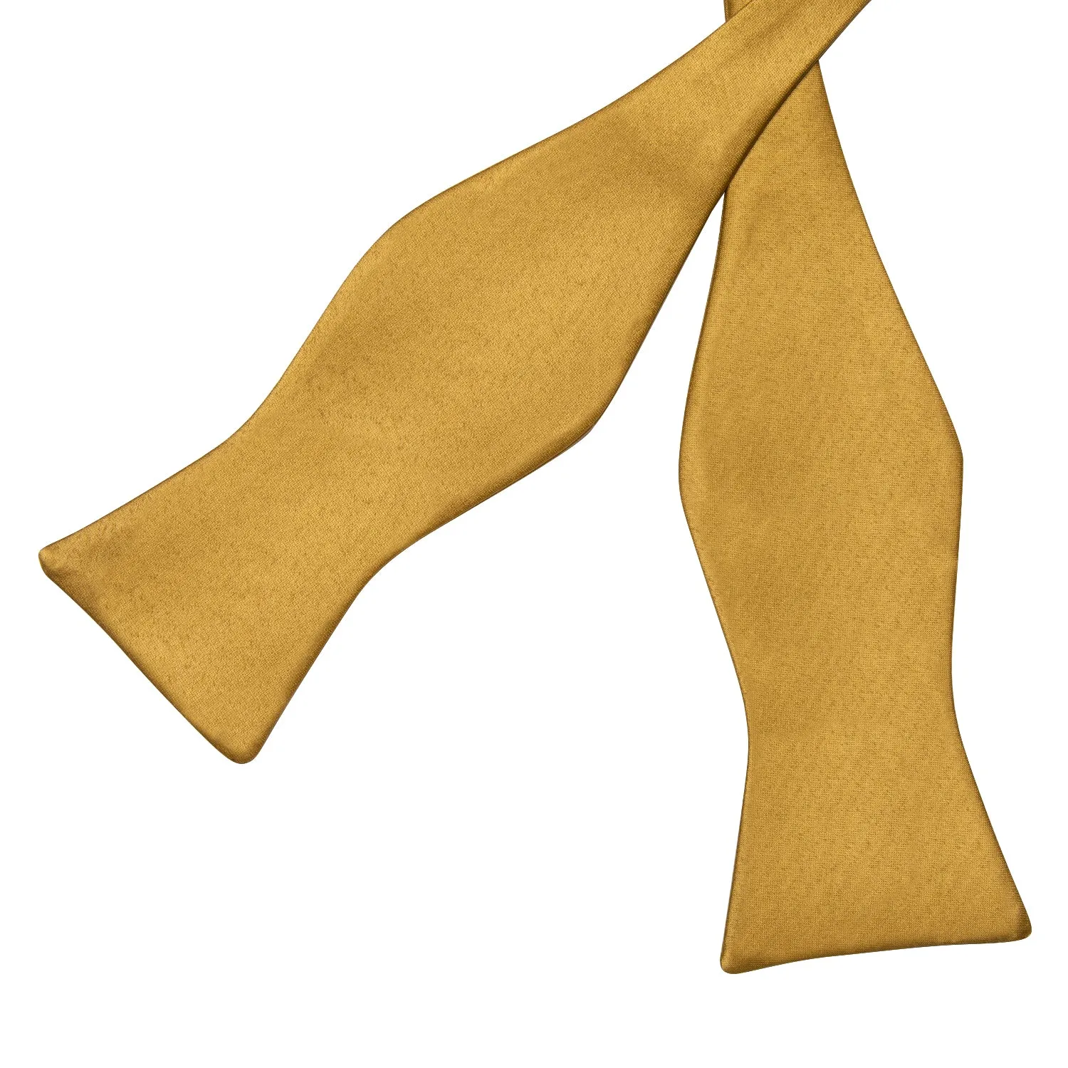 Golden Solid Self-tied Bow Tie Pocket Square Cufflinks Set sold by Ties2You product image thumbnail 3