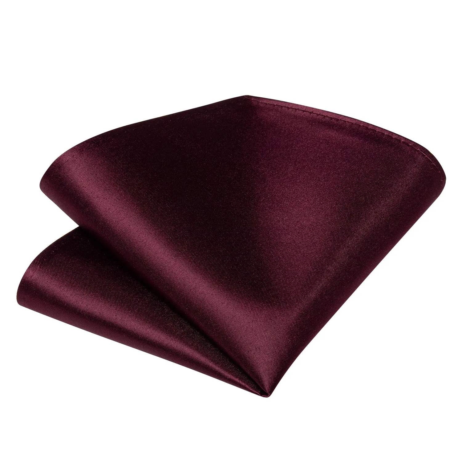 Burgundy Red Solid Self-tied Bow Tie Pocket Square Cufflinks Set sold by Ties2You product image thumbnail 5