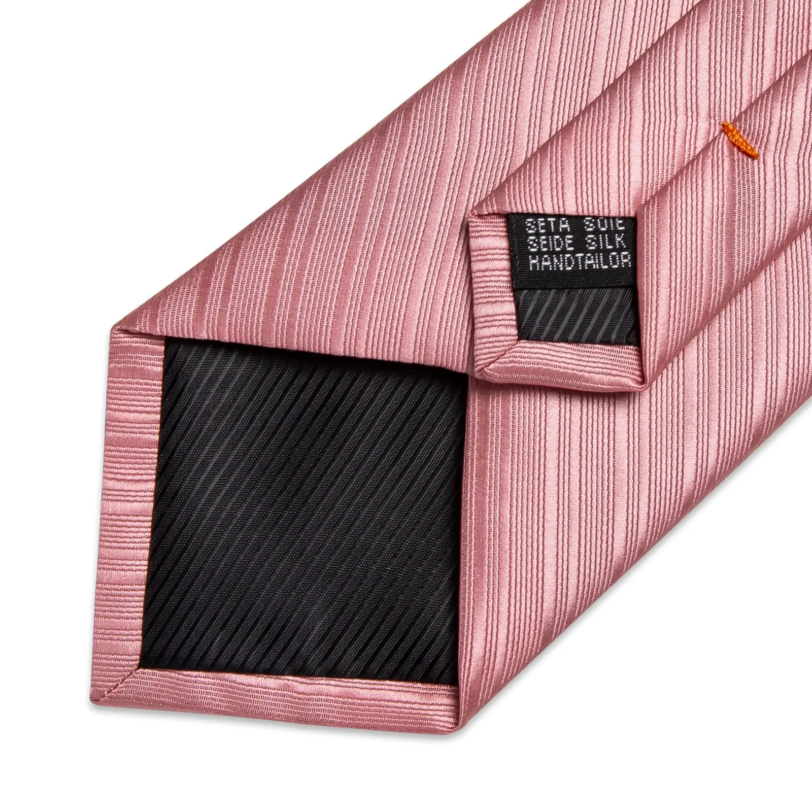 Dark Pink Striped Silk Fabric Tie Hanky Cufflinks Set sold by Ties2You product image thumbnail 3